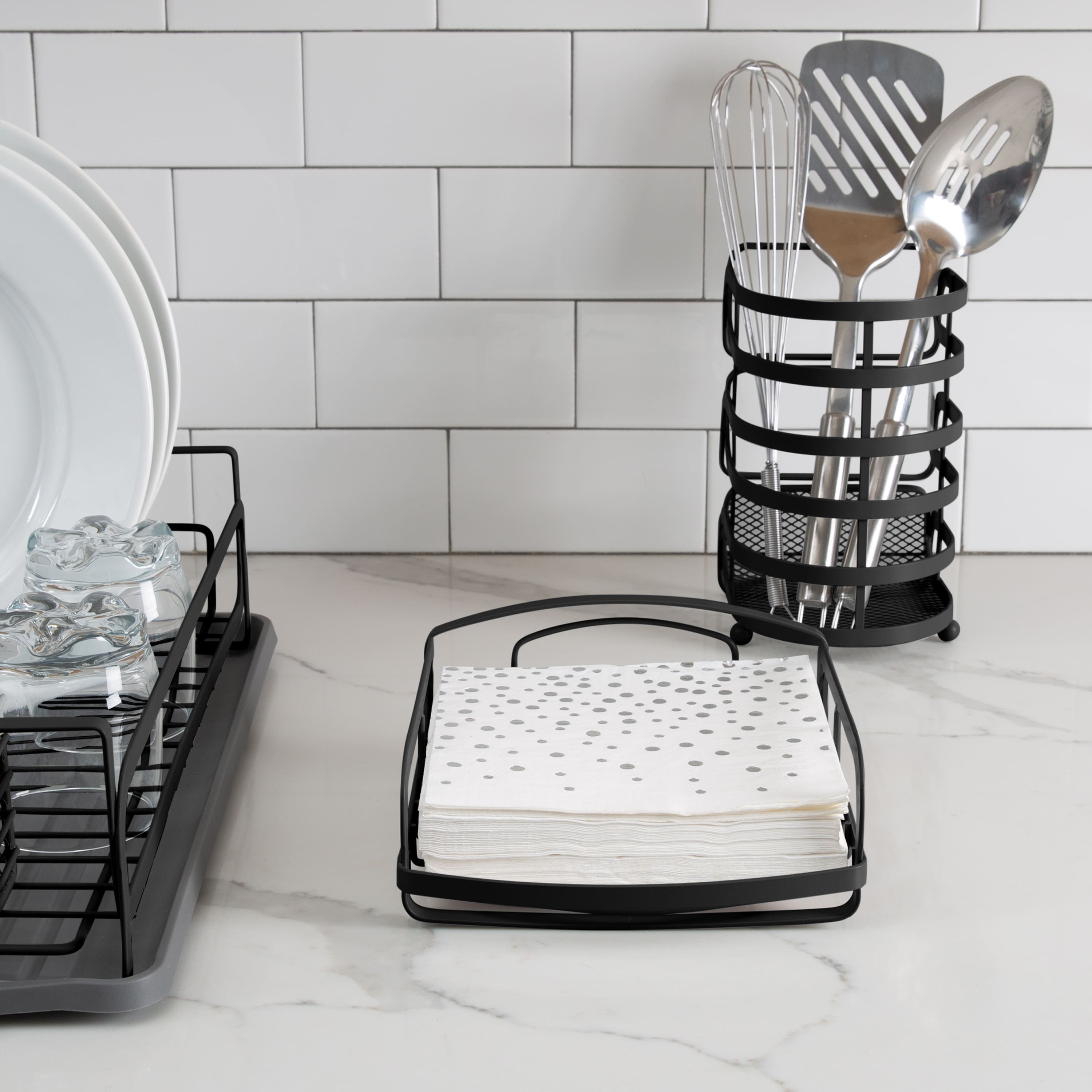 Kitchen Details Industrial Collection Matte Black Napkin Holder