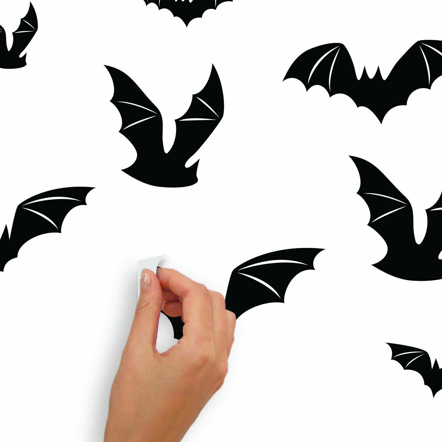 RoomMates Halloween Black Bats Peel & Stick Wall Decals