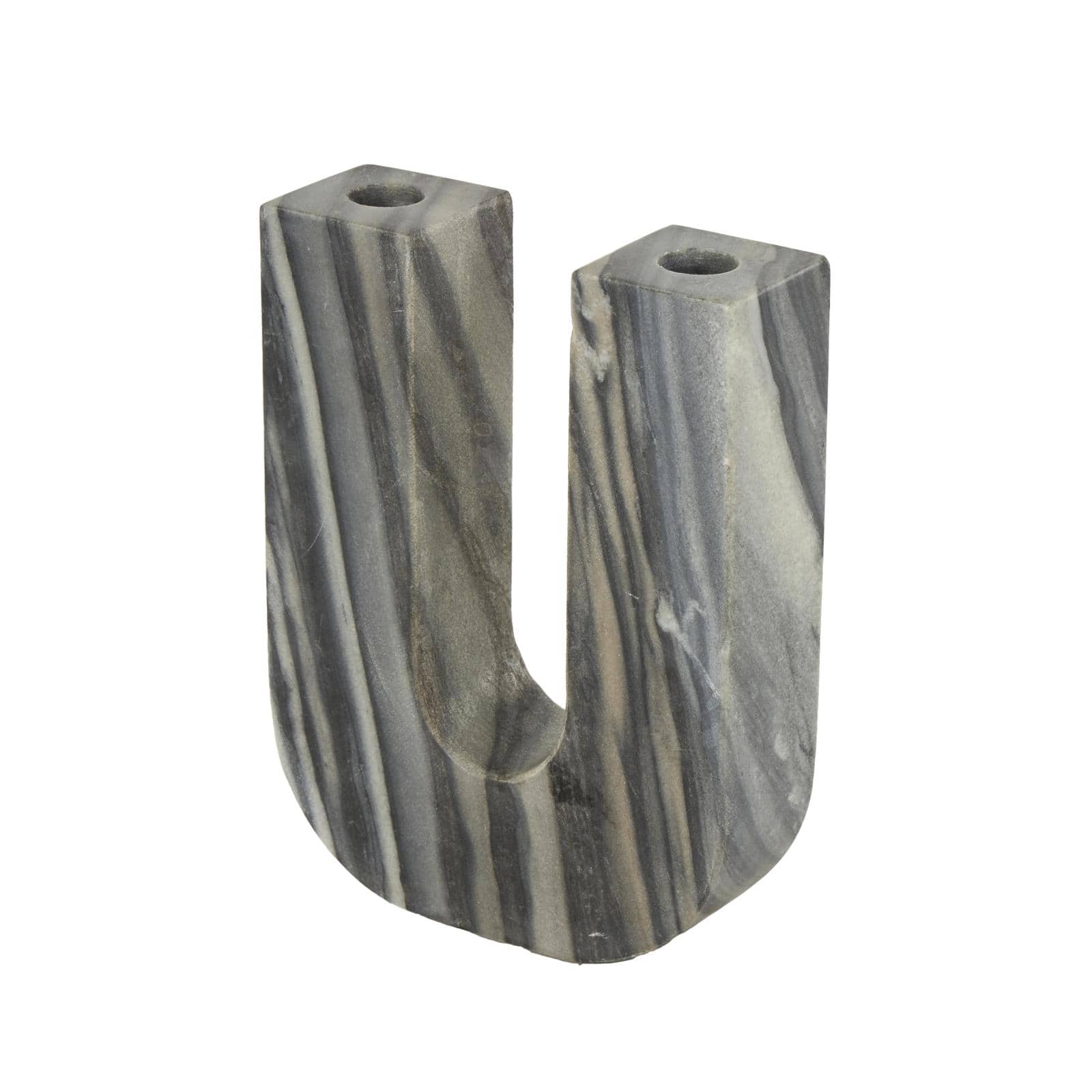 Marble Abstract U-Shaped Candle Holder