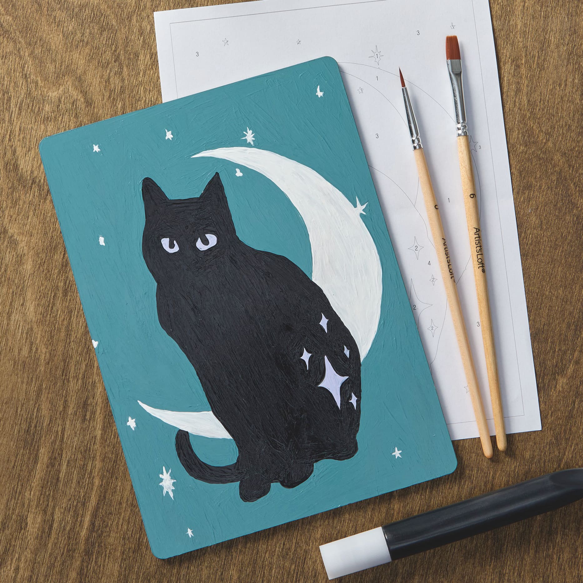 Light Up Black Cat Paint-by-Number Acrylic Surface Kit by Artist's Loft®