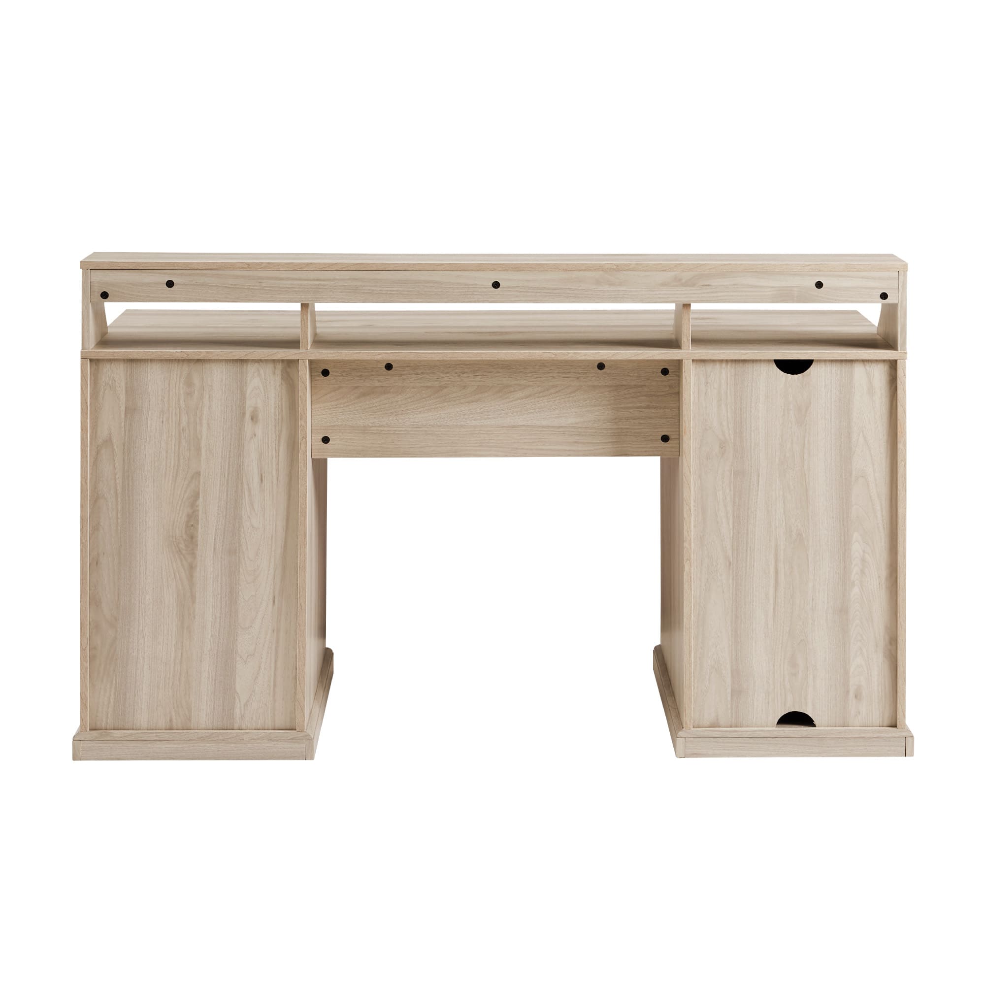 Walker Edison 58" Birch 3 Drawer Computer Desk with Hutch