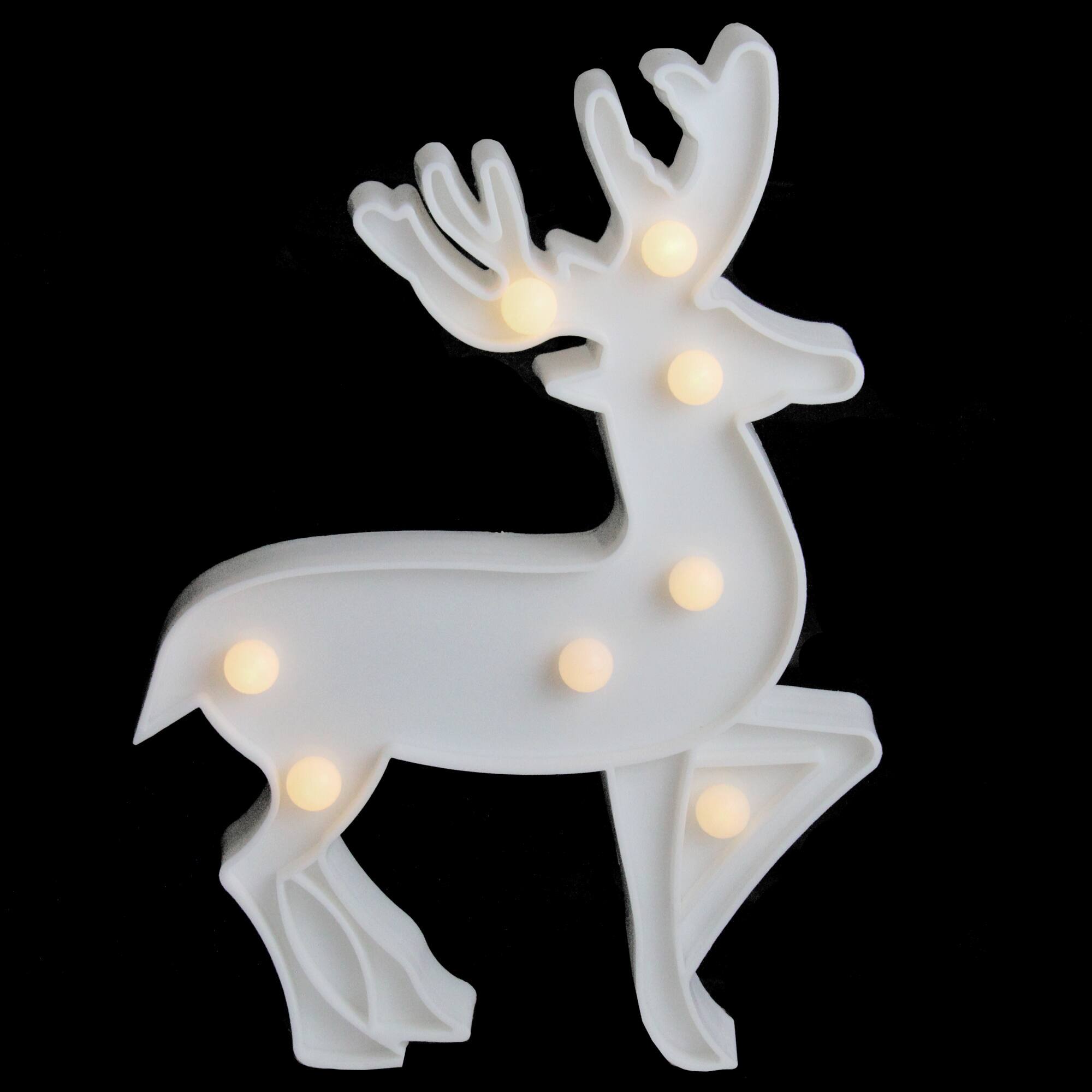 9.75" White Reindeer Christmas Marquee Wall Sign