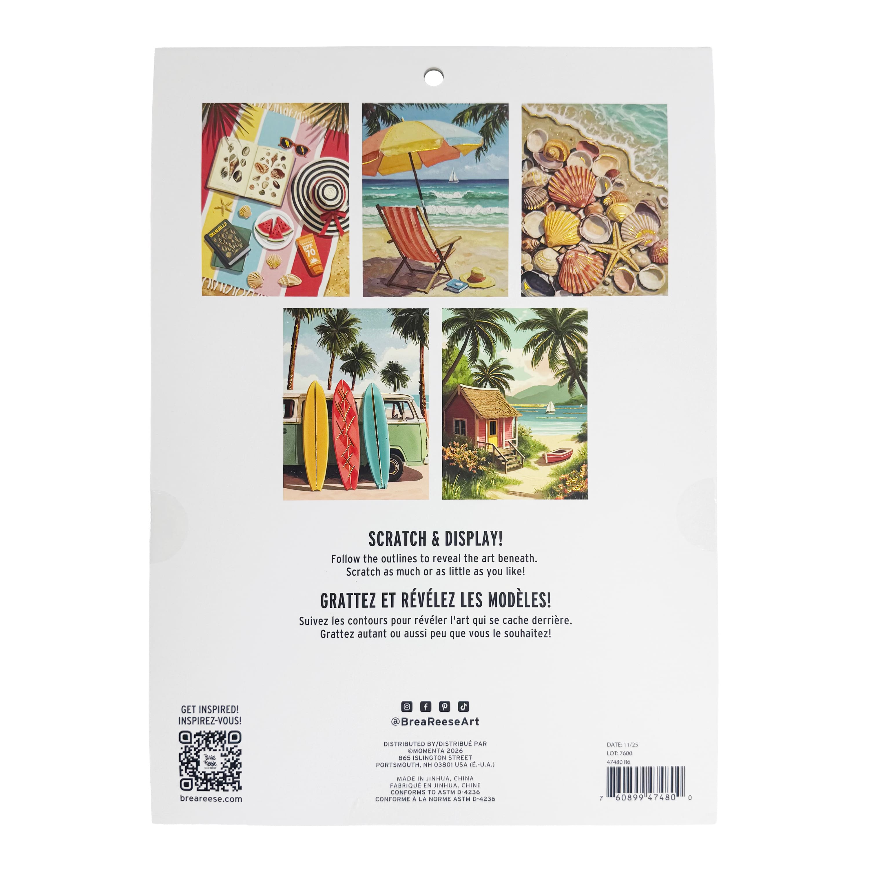 Brea Reese® 9" x 12" Beach Vibes Scratch Art Paper Pad
