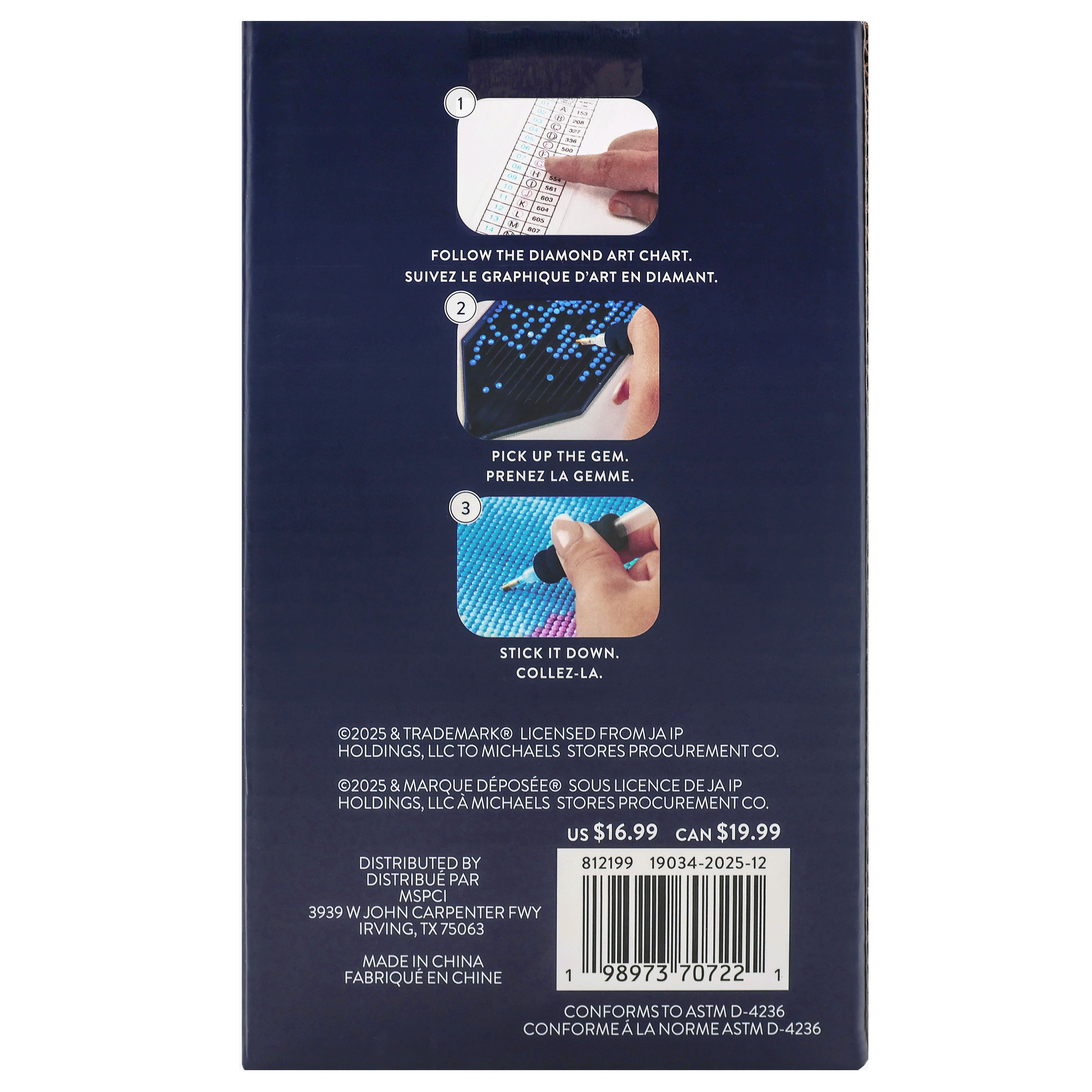 Jonathan Adler x Michaels Dark Print Diamond Art Bookmark Kit