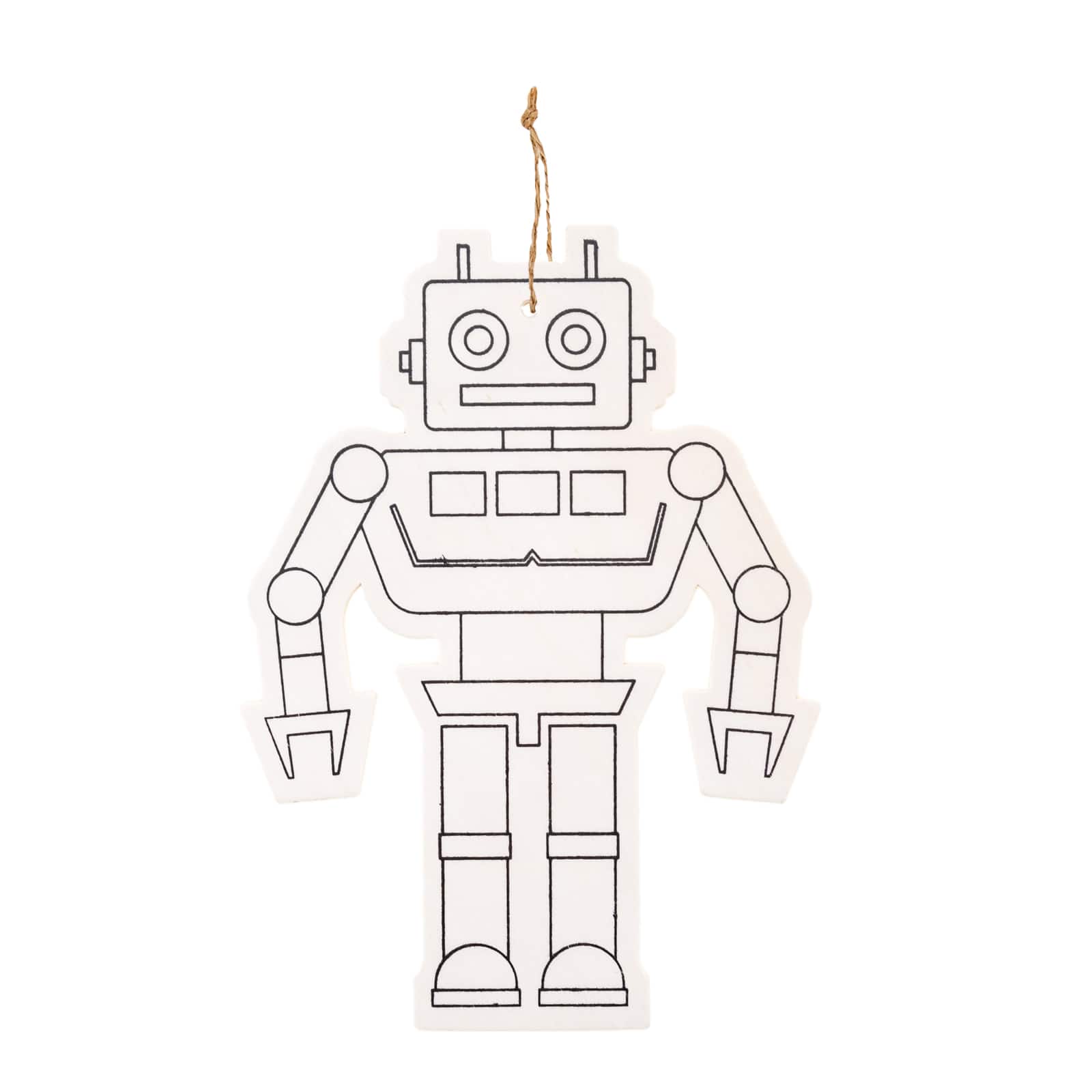 Robot Colour-In Wood Ornament by Creatology™