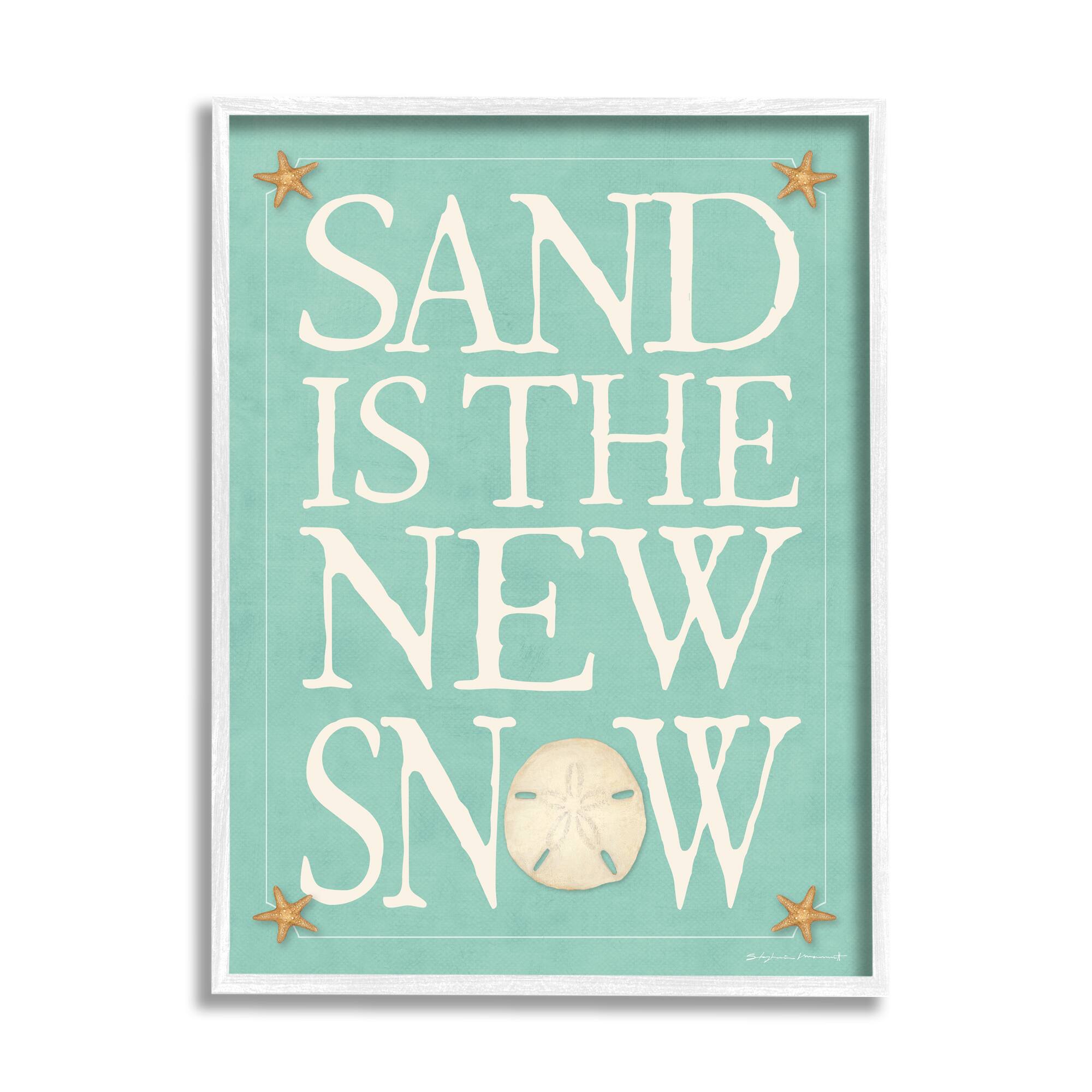 Stupell Industries Sand is the New Snow Nautical Winter Starfish in Frame Wall Art