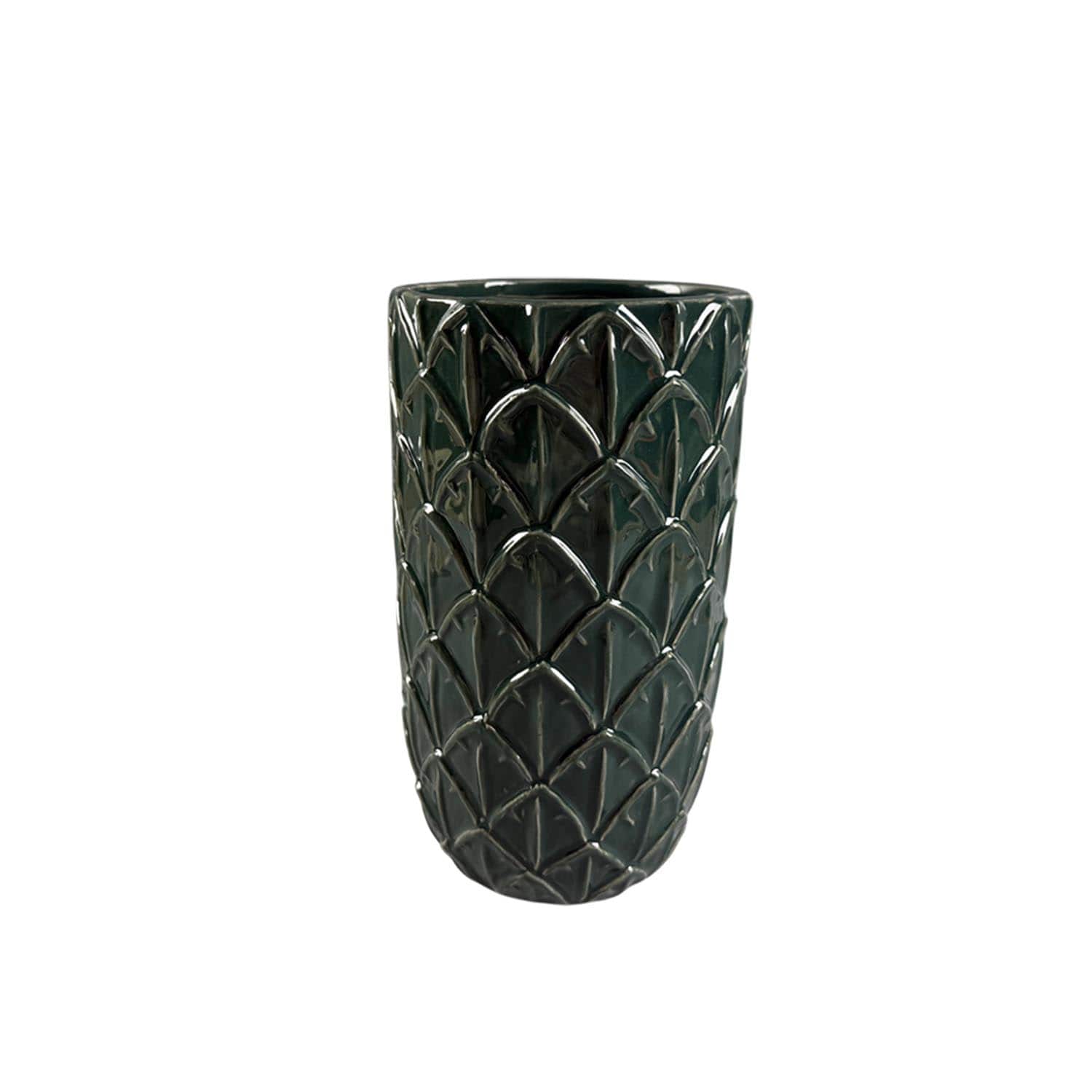 9" Dark Green Ceramic Artichoke Vase by Ashland®
