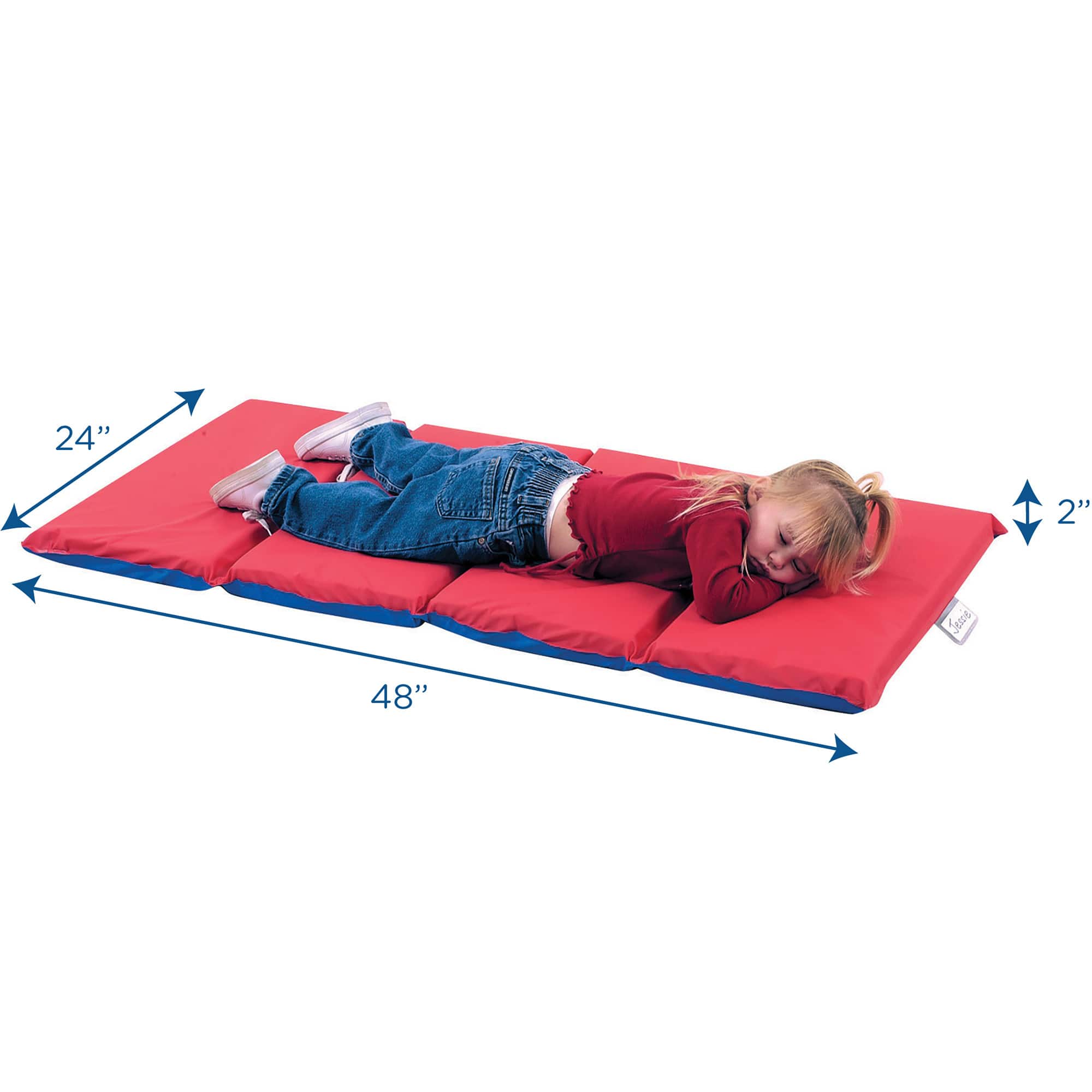 Children's Factory Red & Blue 4 Section Folding Rest Nap Mat