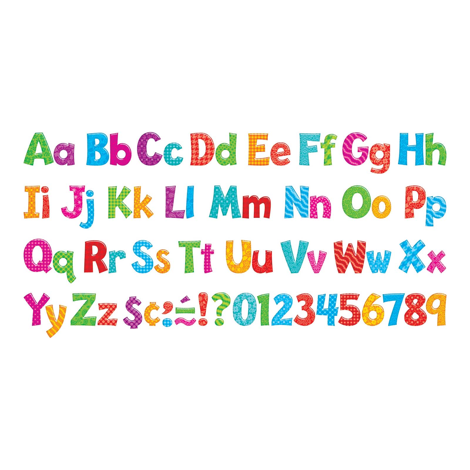 TREND Enterprises® Colorful Patterns 4" Play Combo Ready Letters®, Pack of 3