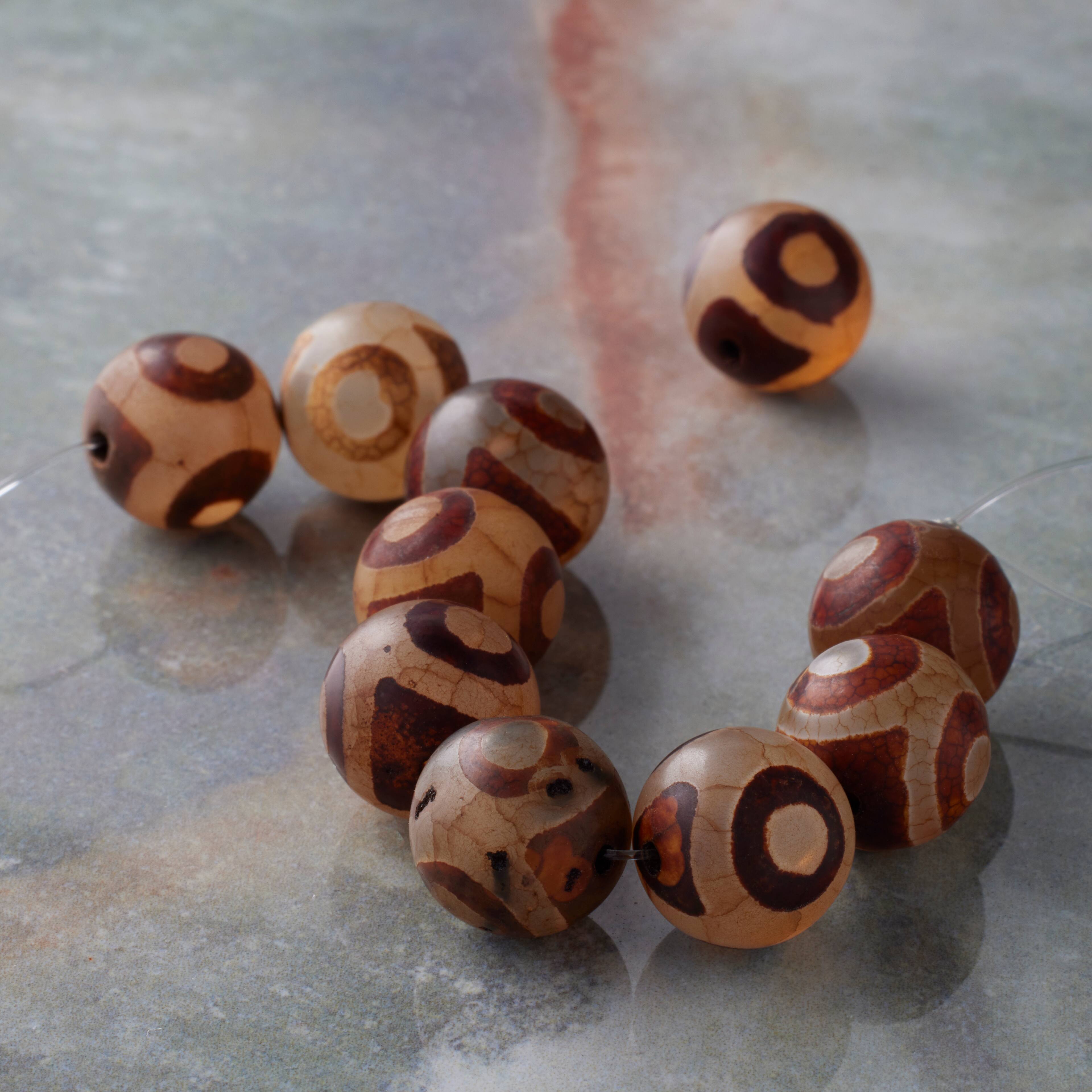 6 Packs: 10 ct. (60 total) Brown Agate Round Beads, 11mm by Bead Landing™