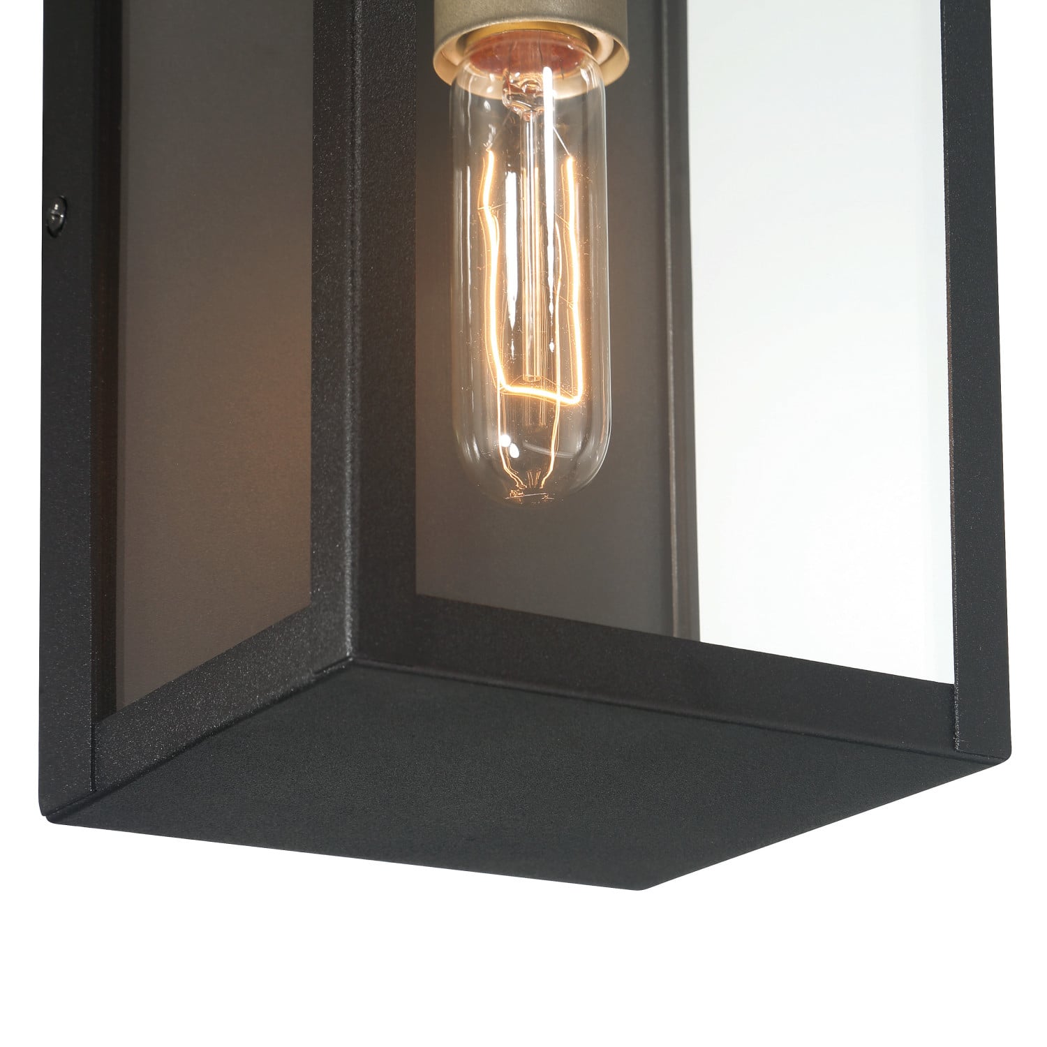 Hello Honey® Lloyd Matte Black Modern Minimalist Metal & Glass Wall Mounted Outdoor Light