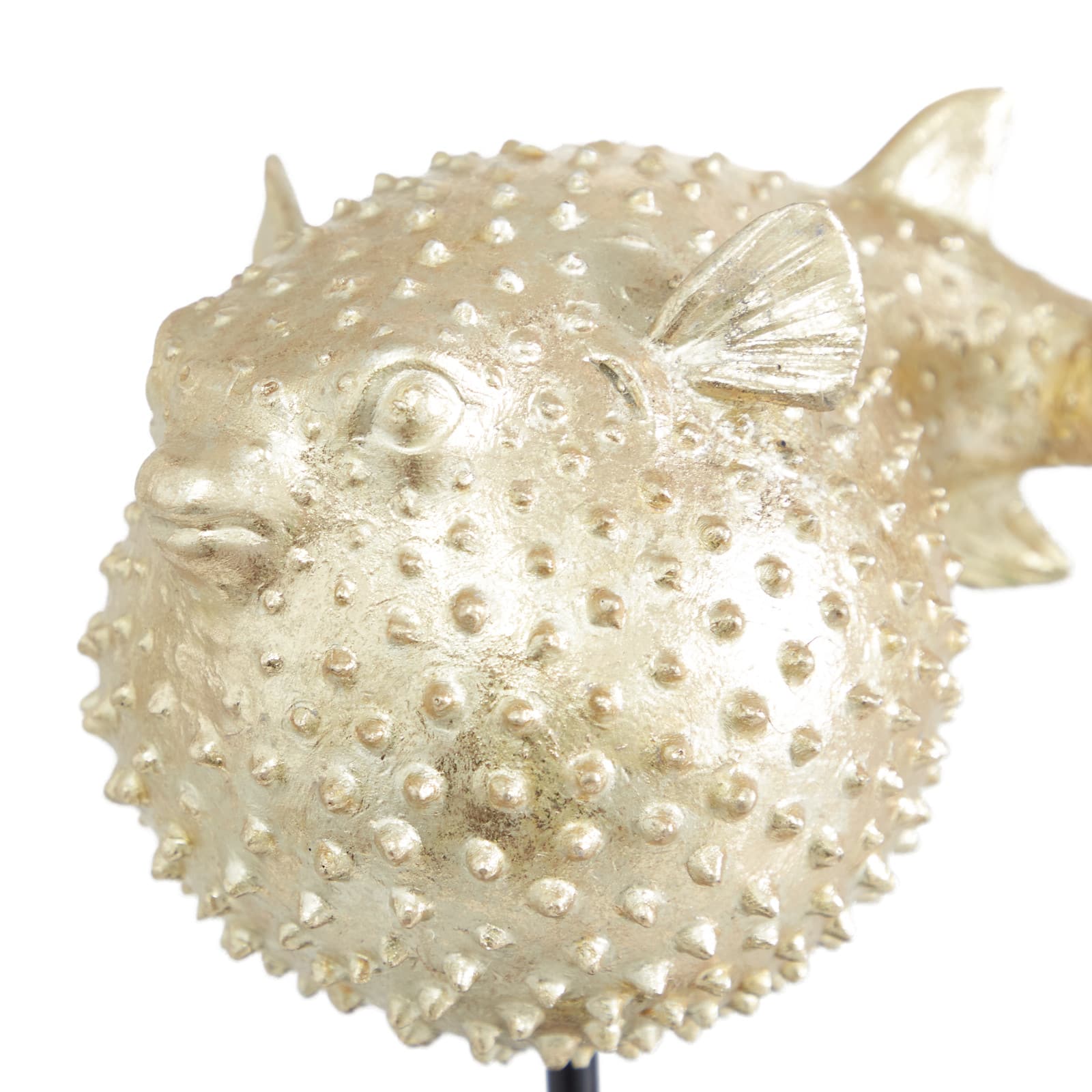 Gold Polyresin Coastal Fish Sculpture, 9" x 7" x 5"