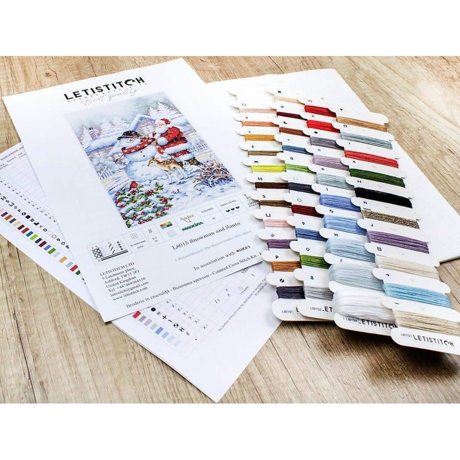 Letistitch Snowman And Santa Counted Cross Stitch Kit