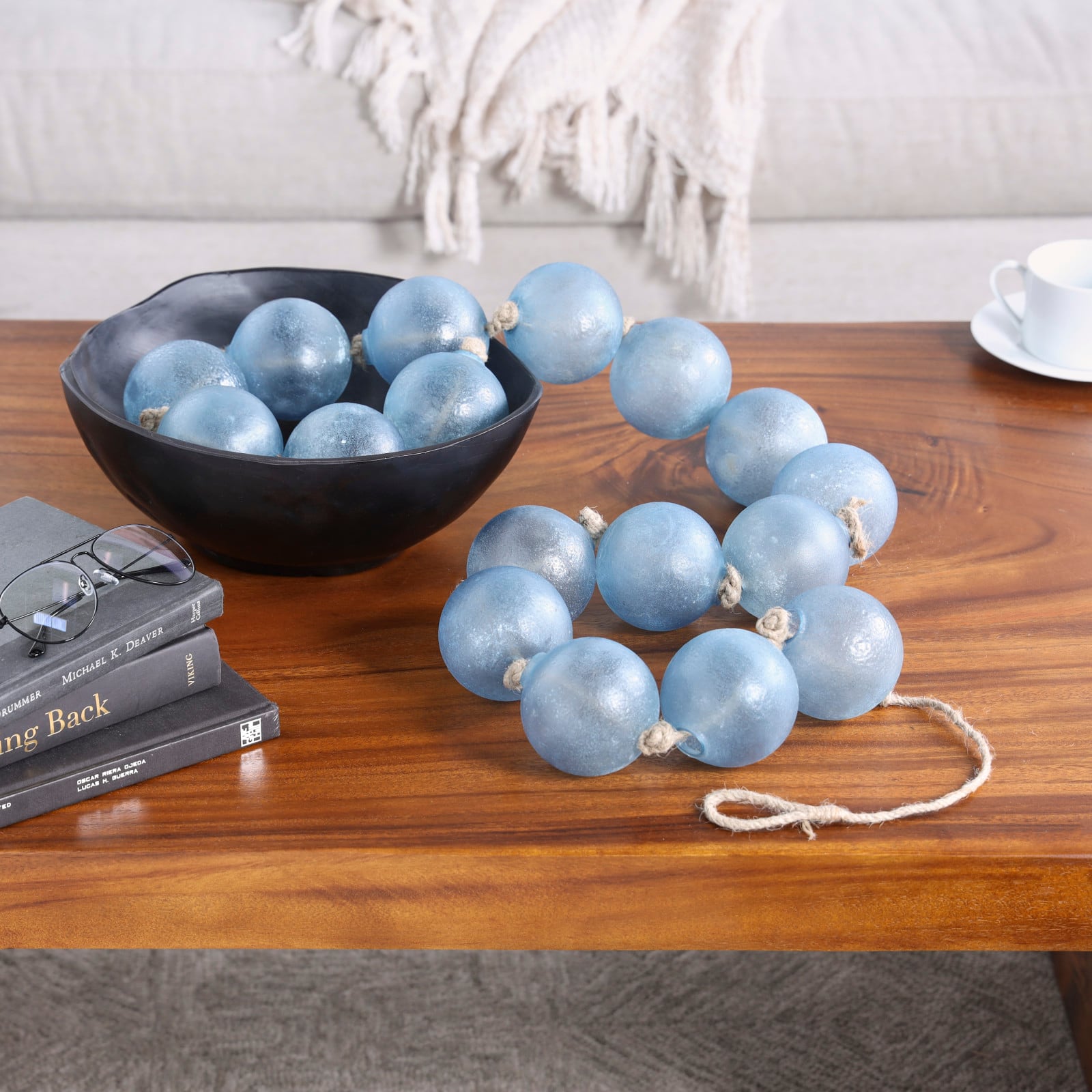 8ft. Extra Long Handmade Glass Beaded Garland with Tassels