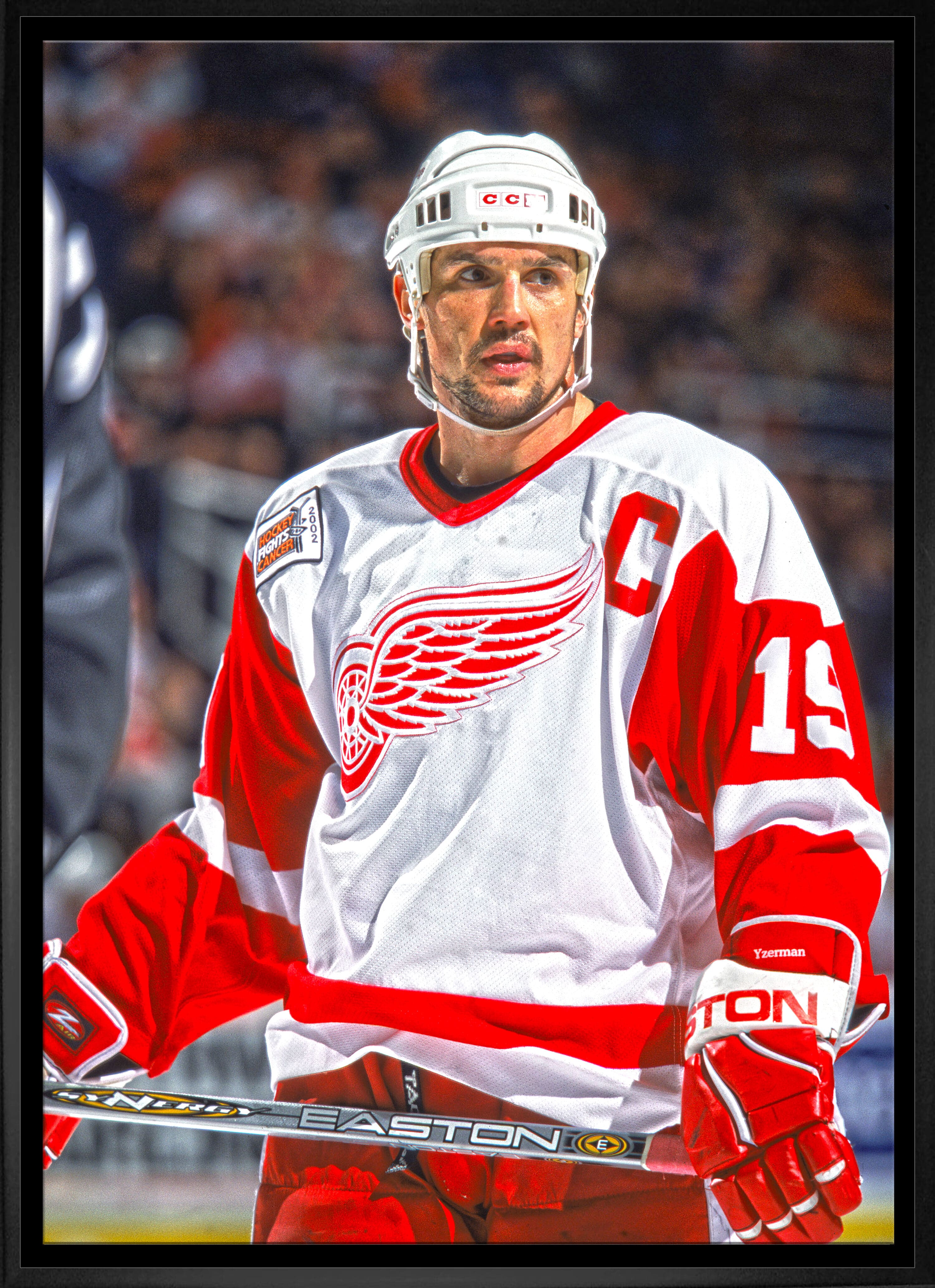 Steve Yzerman Detroit Red Wings Framed 20" x 29" The Stare Canvas 22.5" x 31.5"