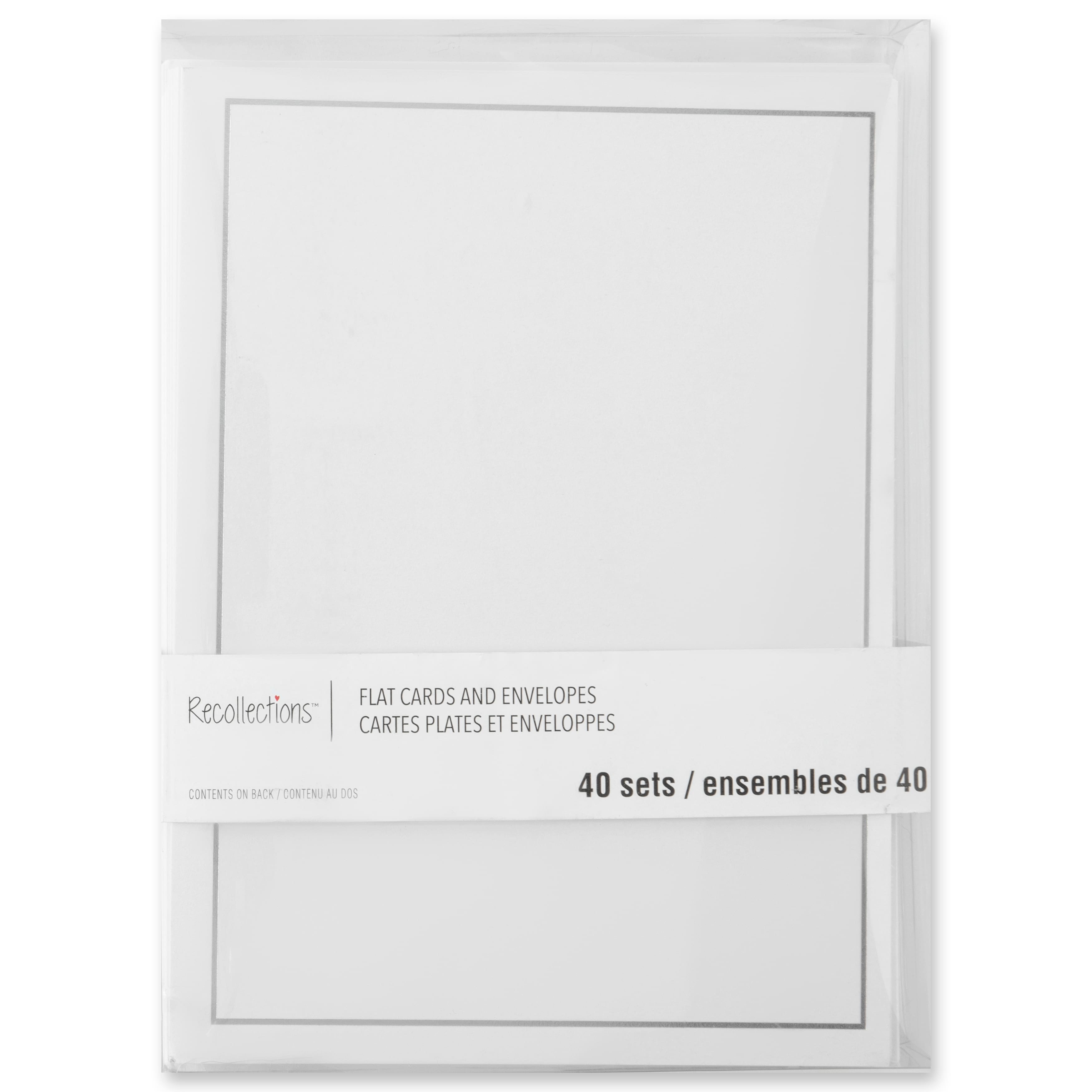 Silver Border Flat Cards & Envelopes by Recollections