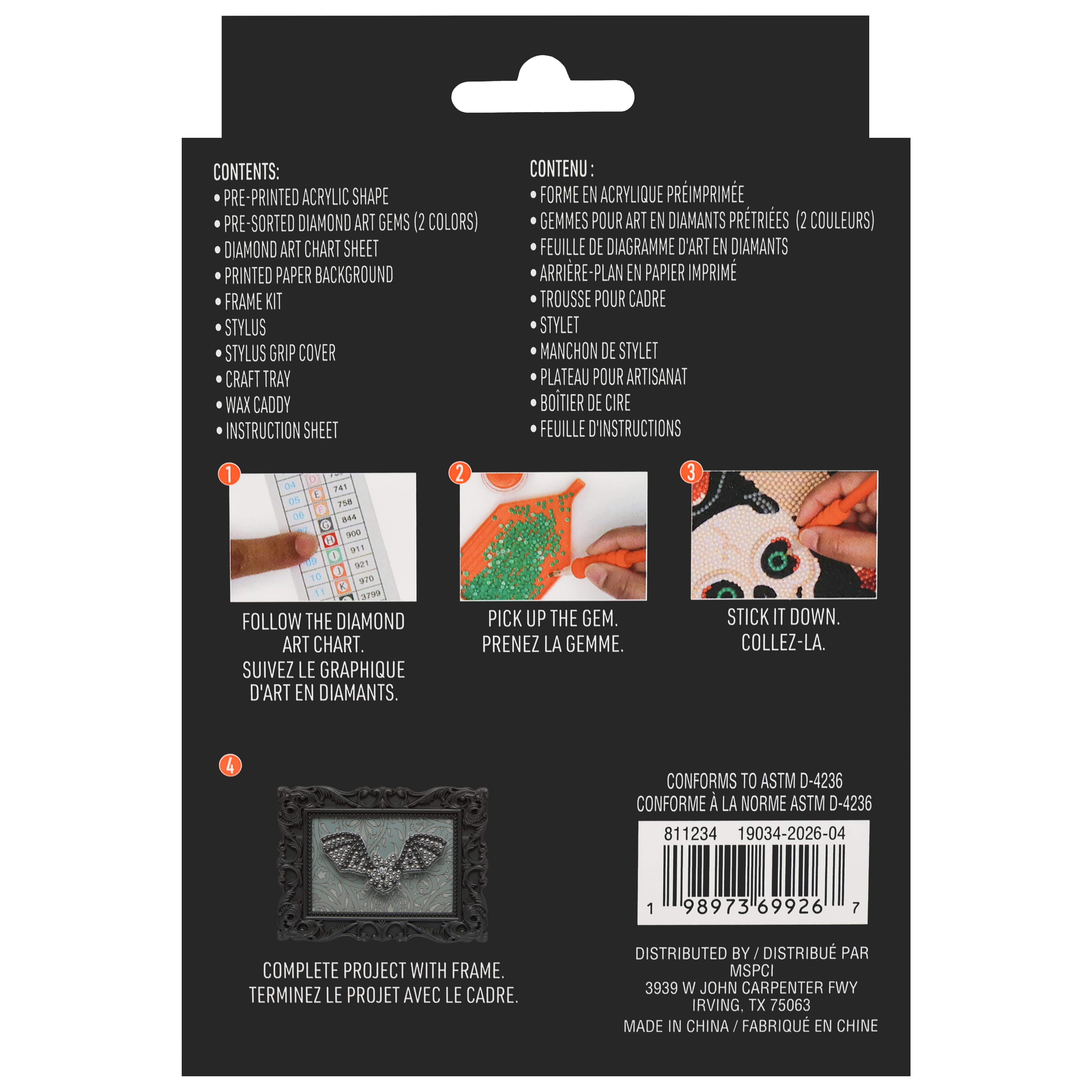 2" x 3" Bat Acrylic Surface Diamond Art Kit with Frame by Make Market®