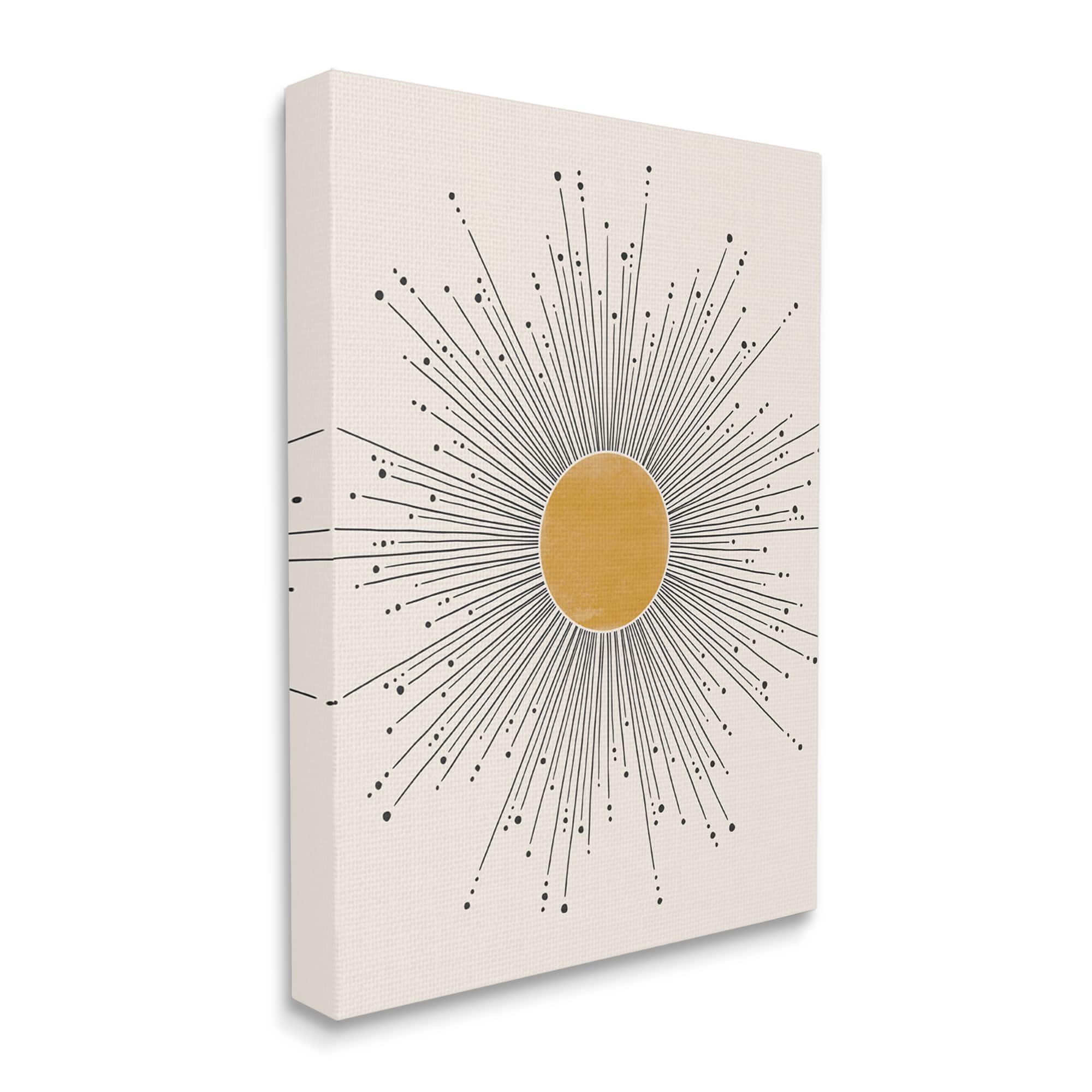 Stupell Industries Art Deco Summer Sun Geometric Line Bursts Canvas Wall Art