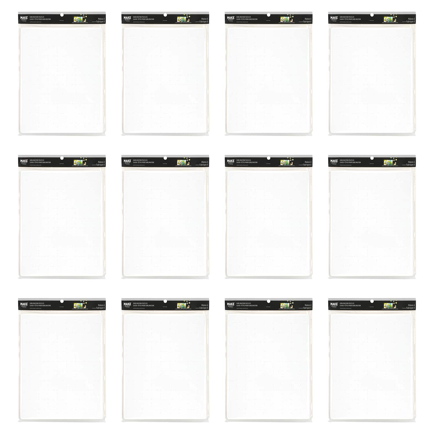 12 Packs: 6 ct. (72 total) 8" x 10" Sublimation Puzzles by Make Market®