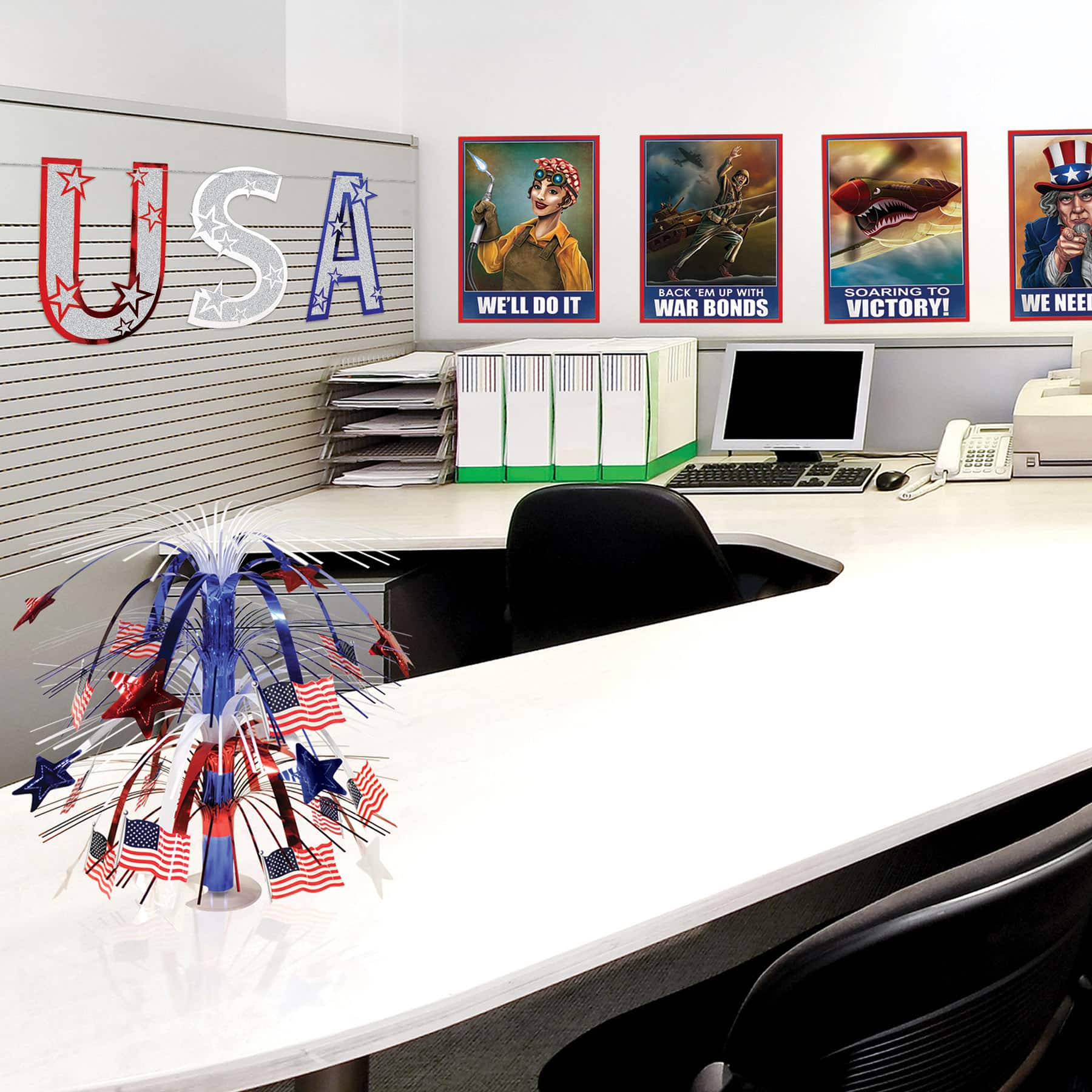 Beistle 4.5ft. Glittered USA Streamer