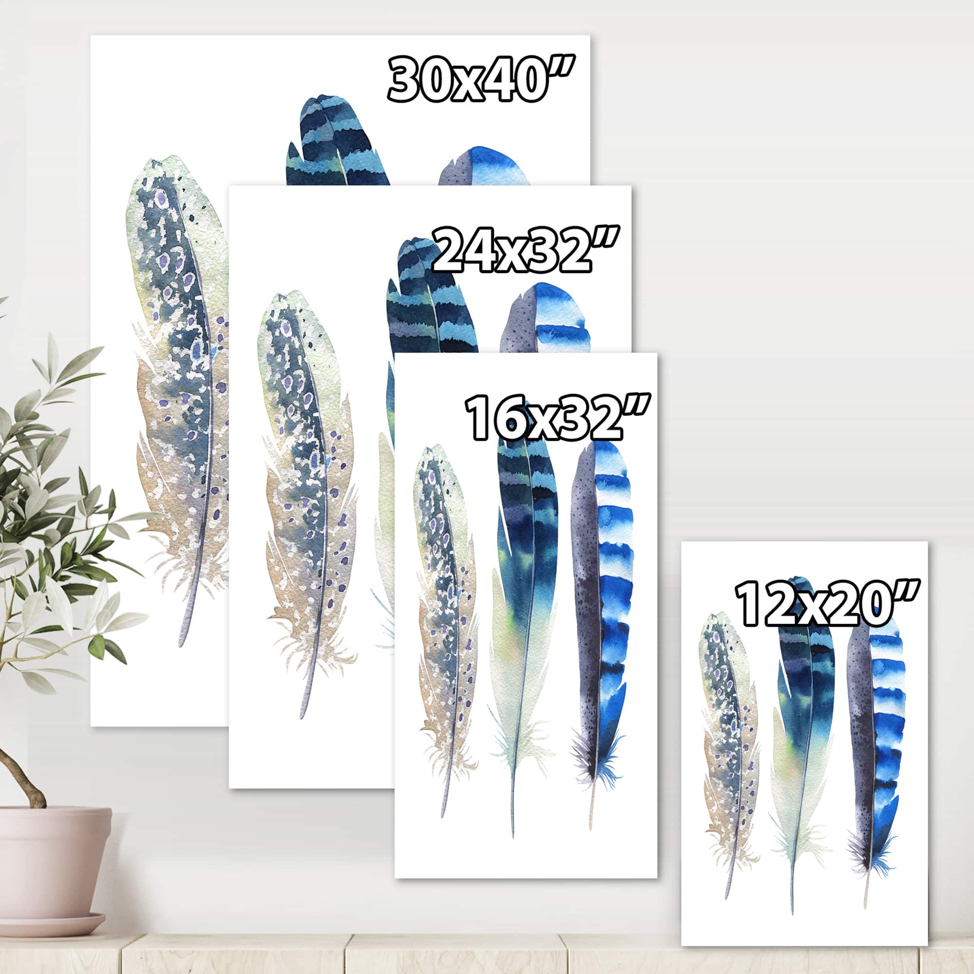Designart - Colourful Boho Feathers I