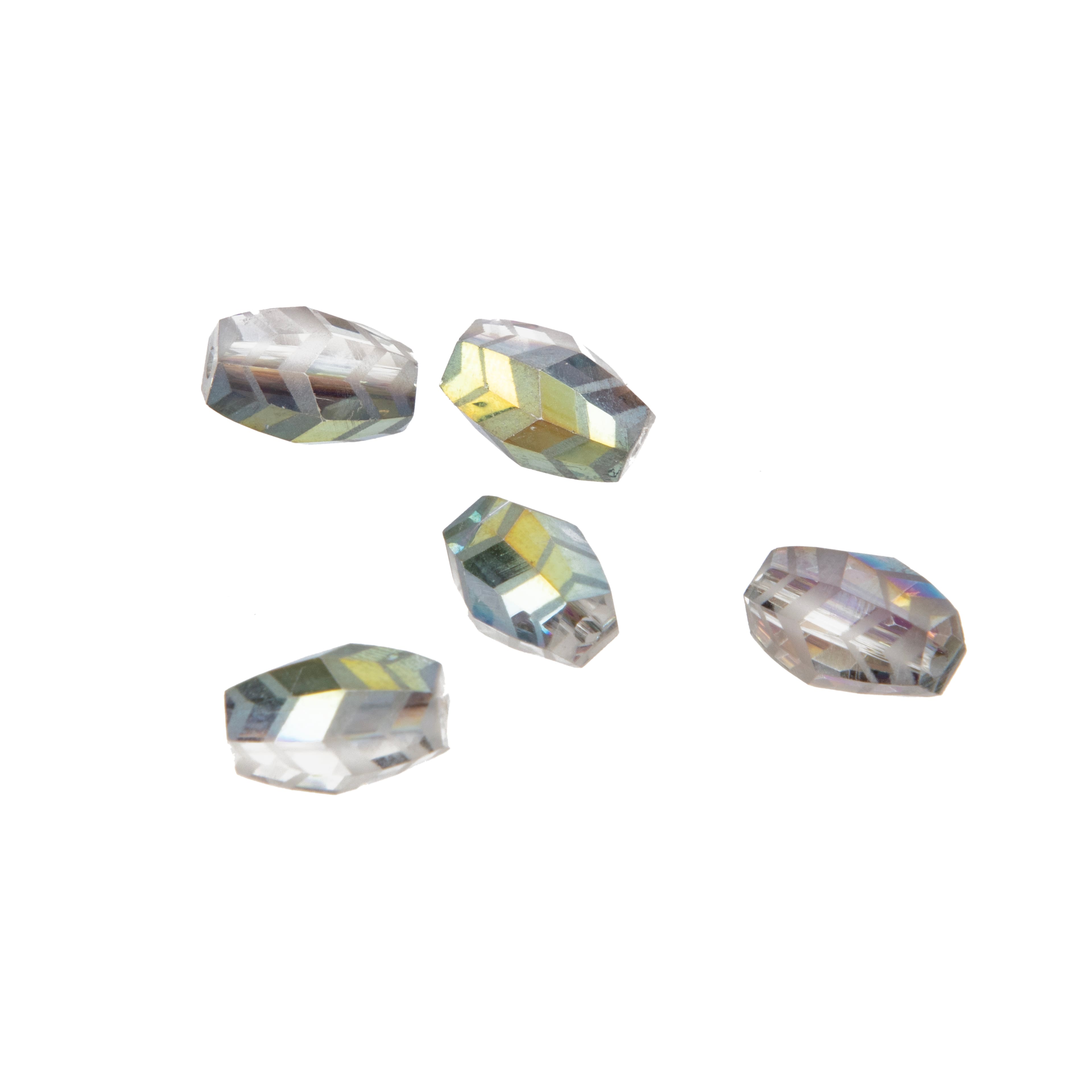 12 Pack: AB Glass Faceted Oval Beads, 11mm by Bead Landing™
