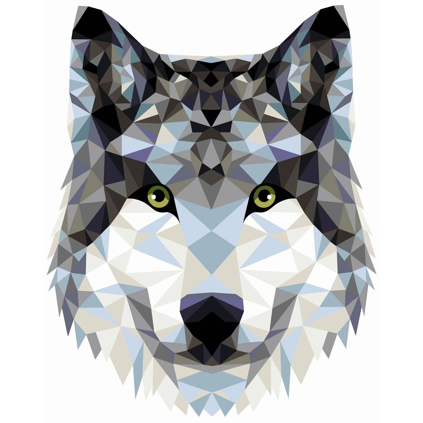 Crafting Spark Celebration Poly Wolf Painting by Numbers Kit 