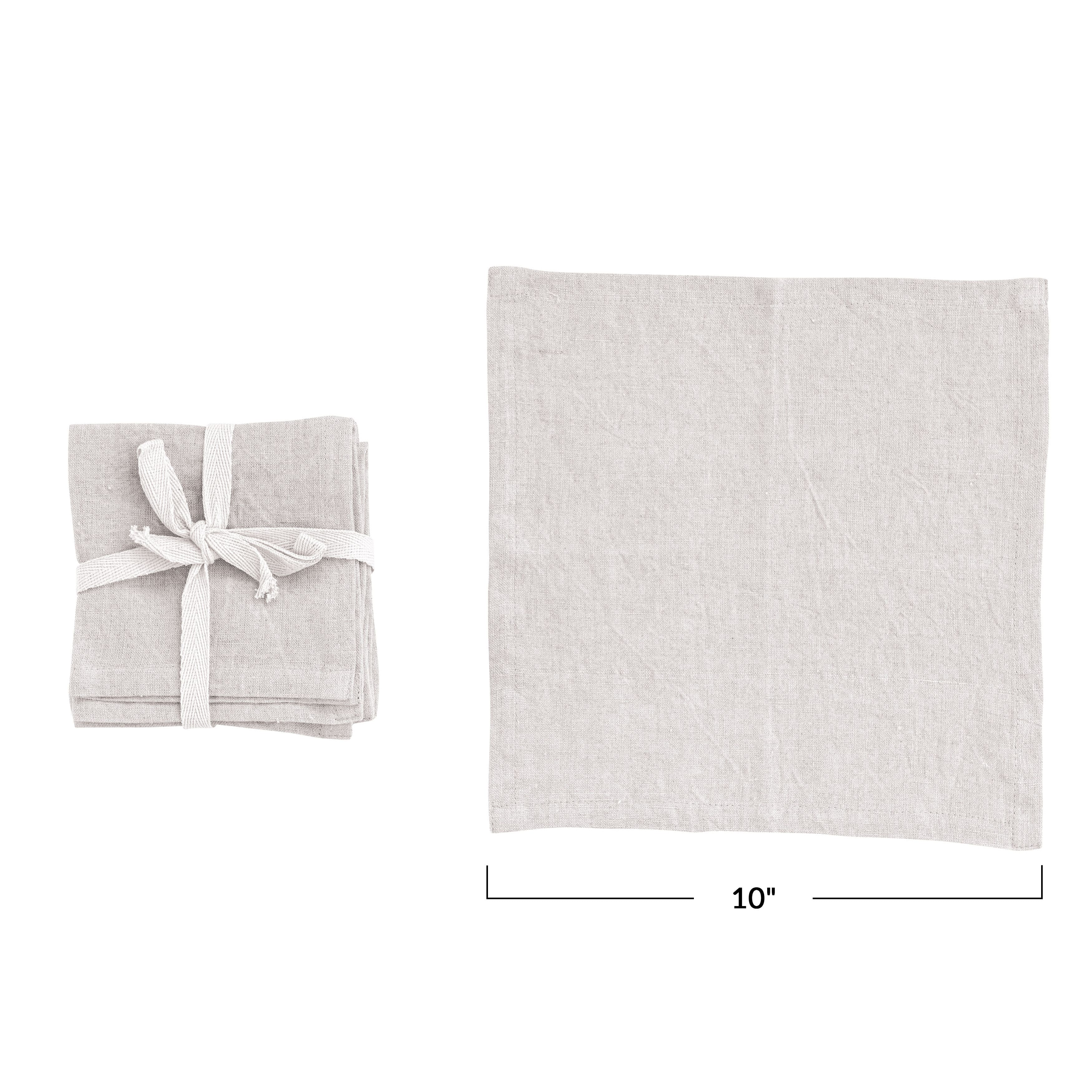 Hello Honey® 10" Square Stonewashed Linen Cocktail Napkins, 4ct.