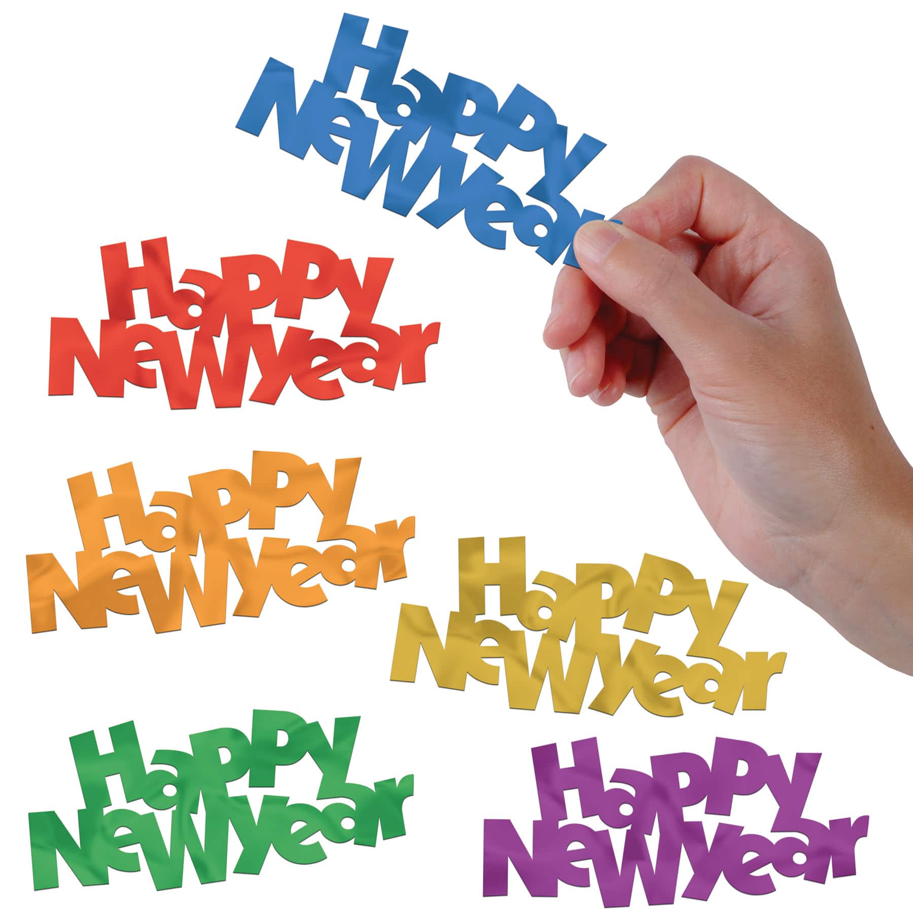 Beistle 4.75" Happy New Year Jumbo Fanci Fettis, 12ct.