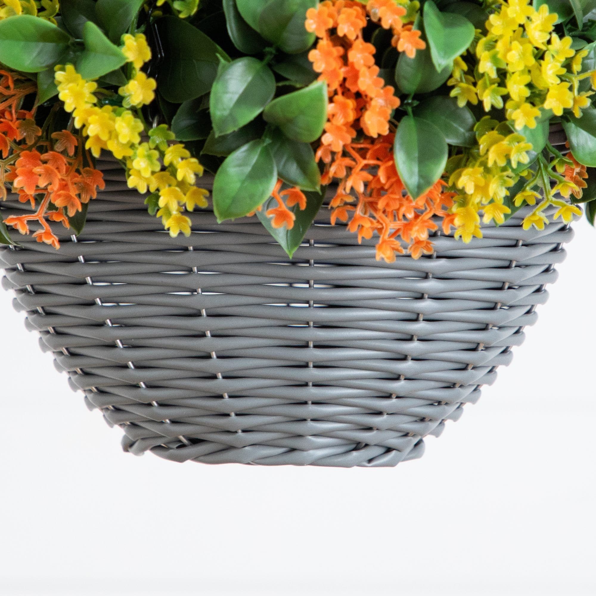 22" UV Resistant Autumn Artificial Fall Gardenia Hanging Basket
