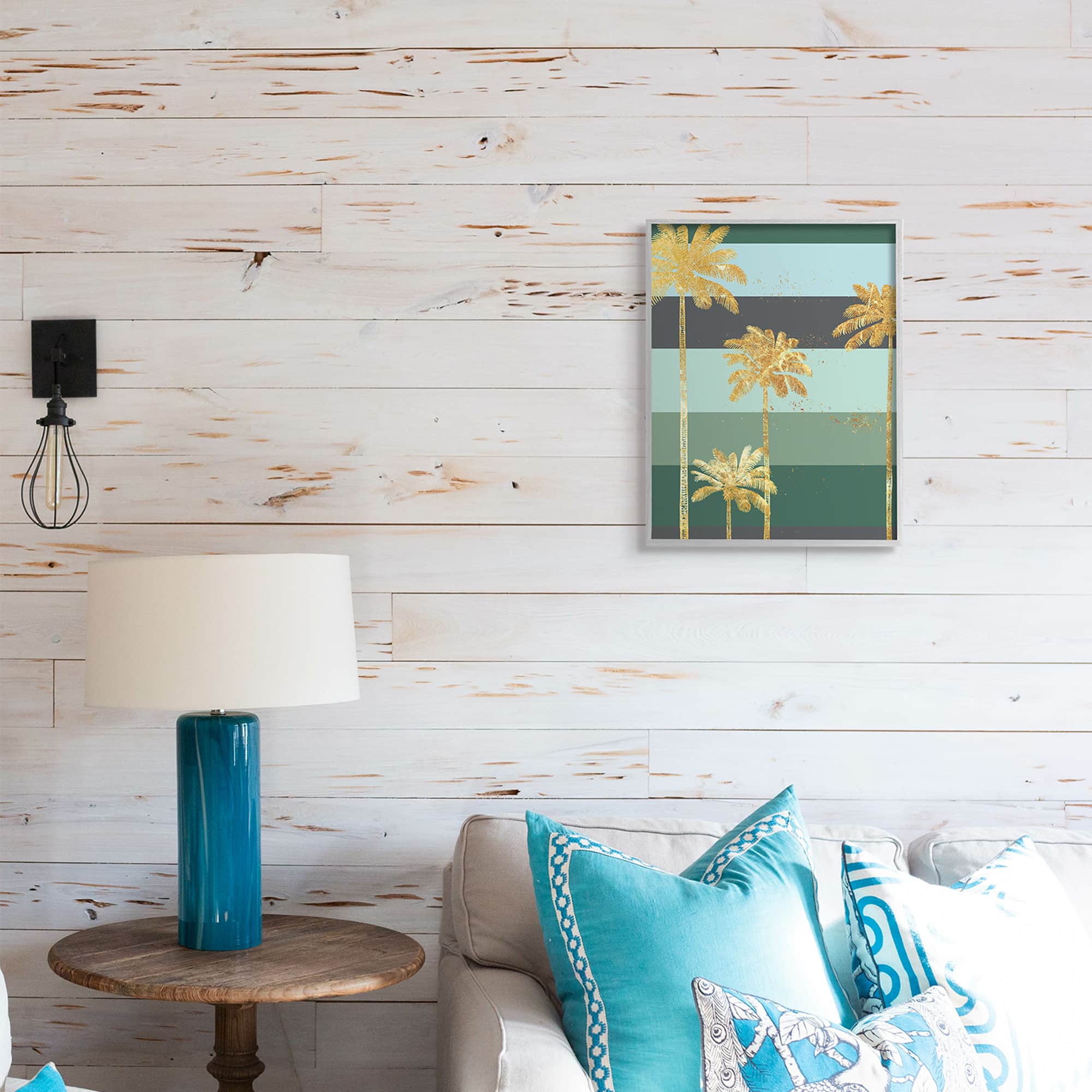Stupell Industries Glam Tropical Palms Gray Framed Wall Art