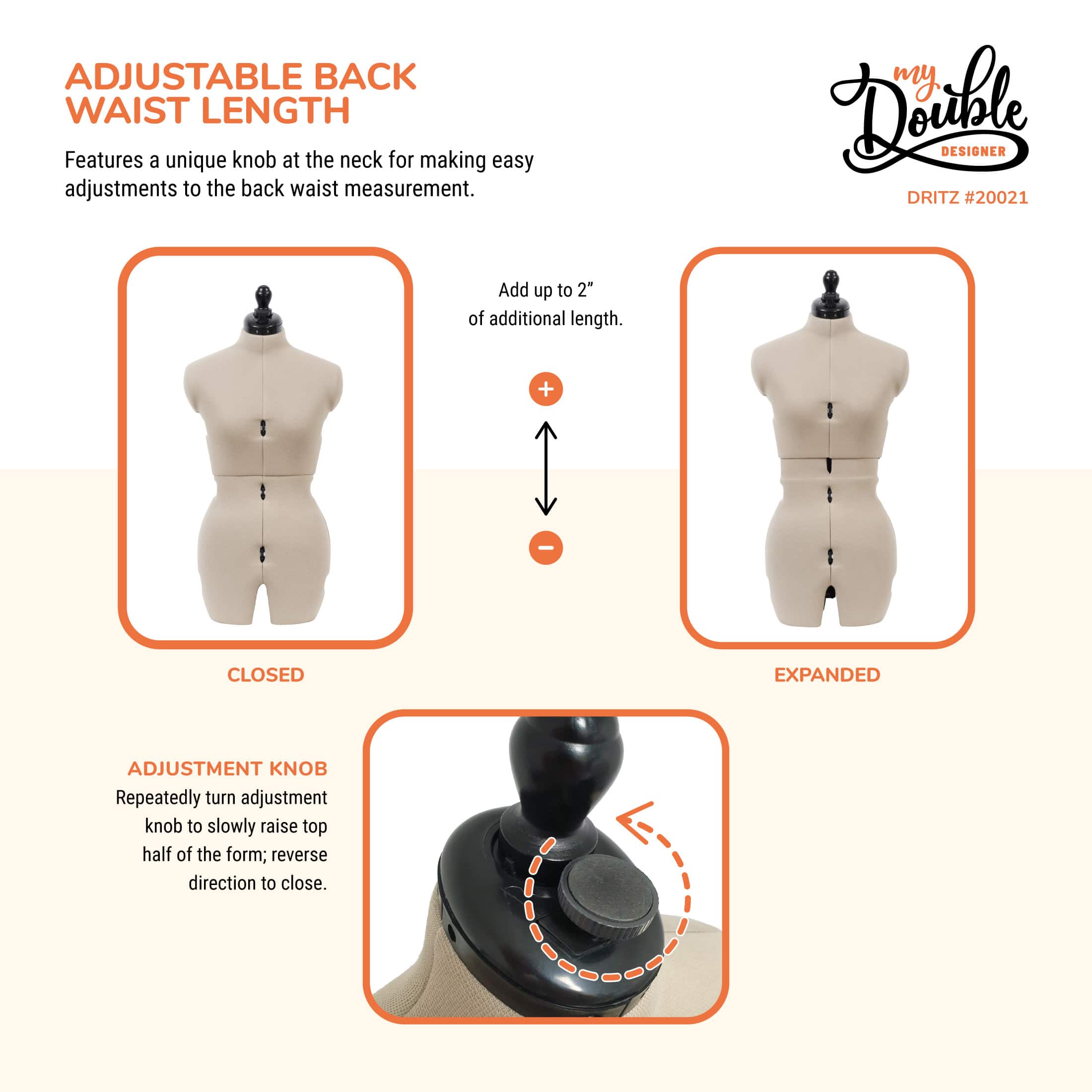 Dritz® My Double Designer Small Dress Form with Adjustable Tri-Pod Stand