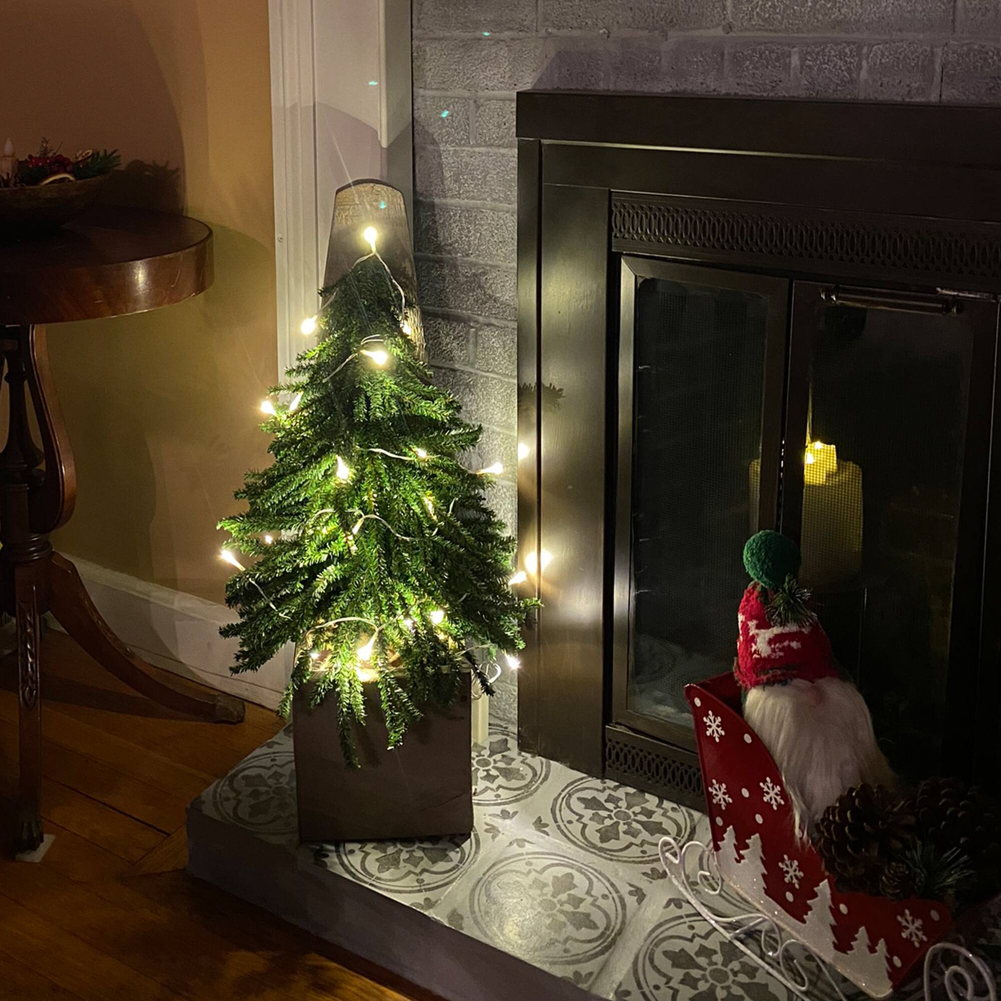 2ft. Unlit Potted Downswept Mini Village Pine Medium Artificial Christmas Tree