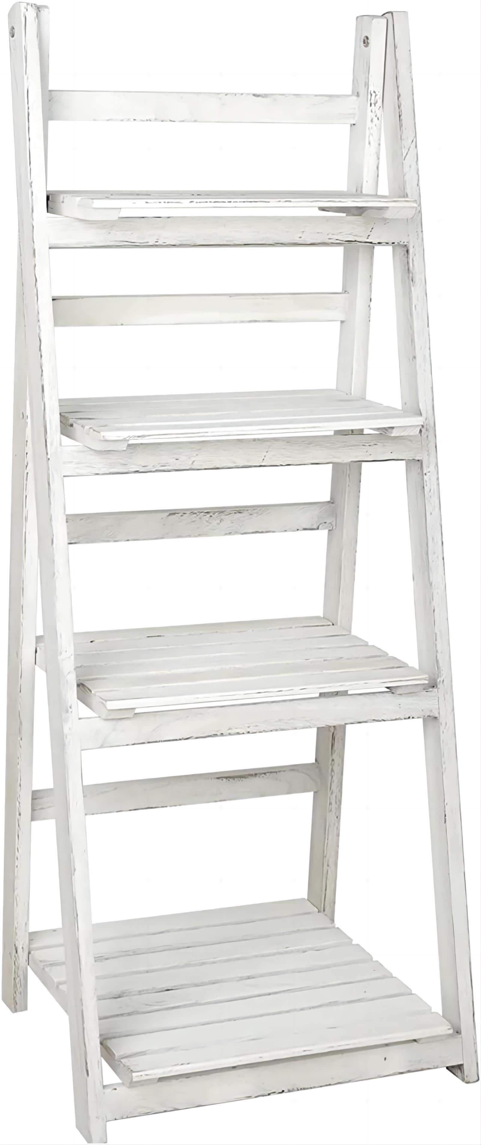 NEX™ 44" White 4 Tier Foldable Plant Shelf Storage Rack