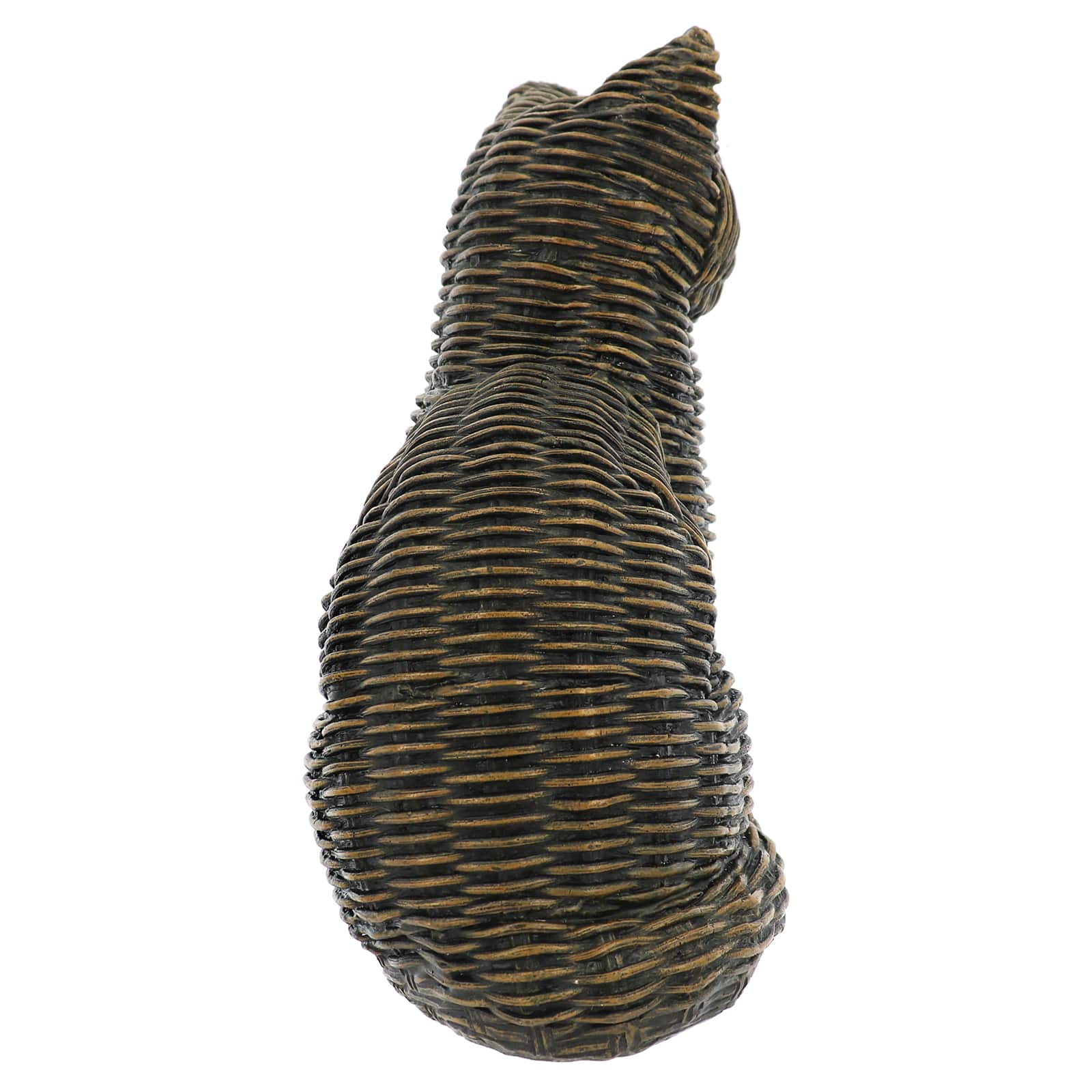 10.75" Rattan-Style Black Cat Tabletop Décor by Ashland®