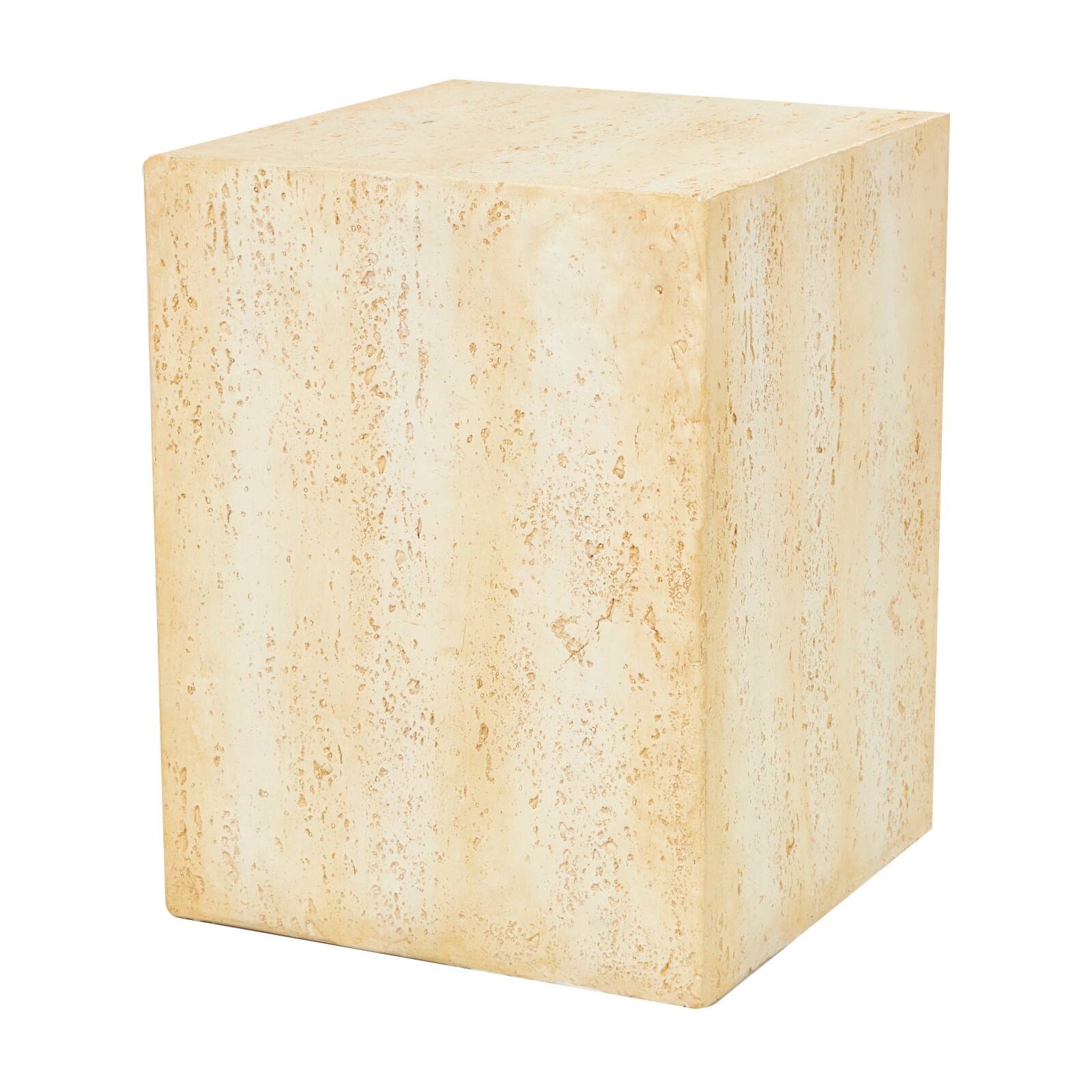 18" Natural Textured Wood Grain Outdoor Accent Table