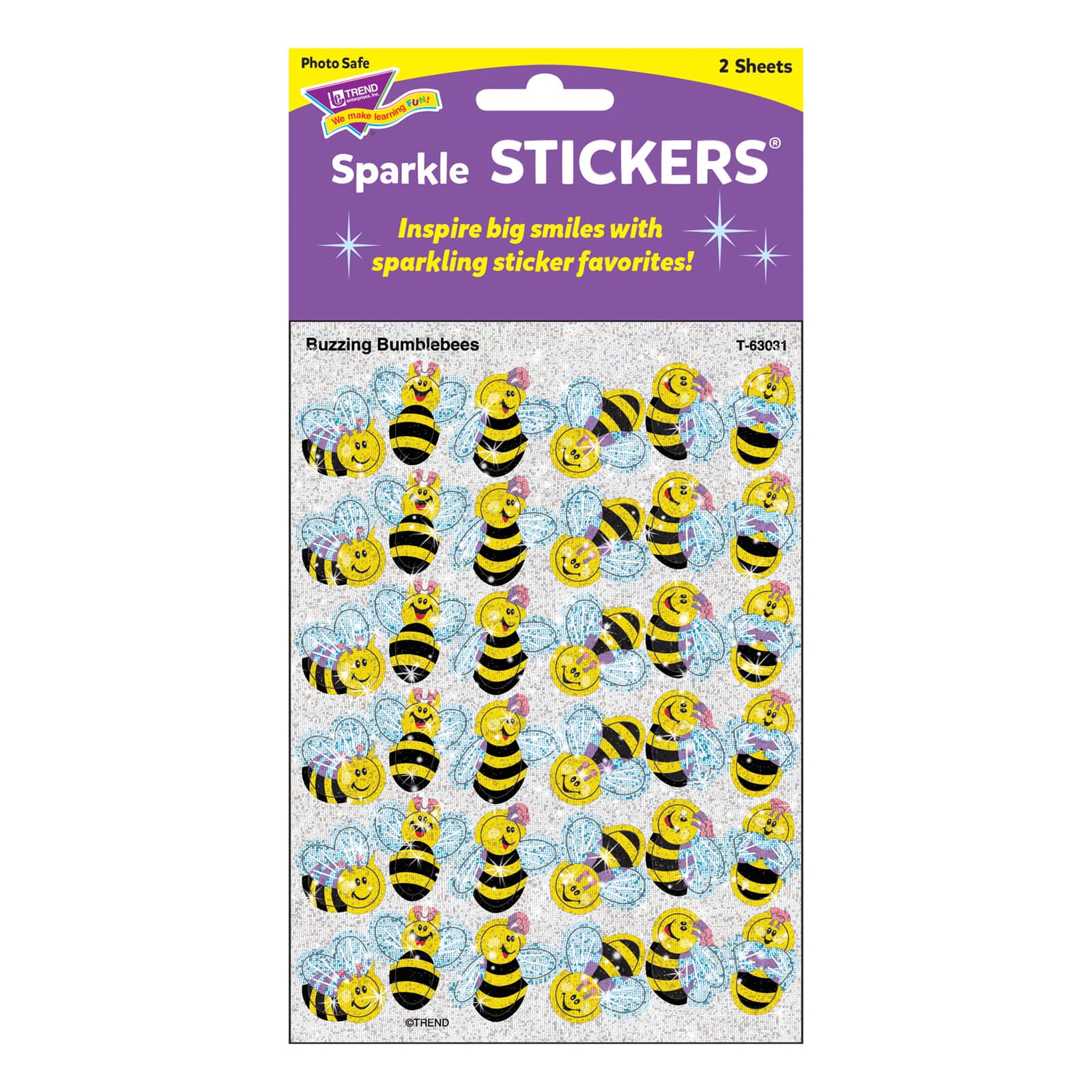 Trend Enterprises® Sparkle Stickers® Buzzing Bumblebees, 12 Packs of 72