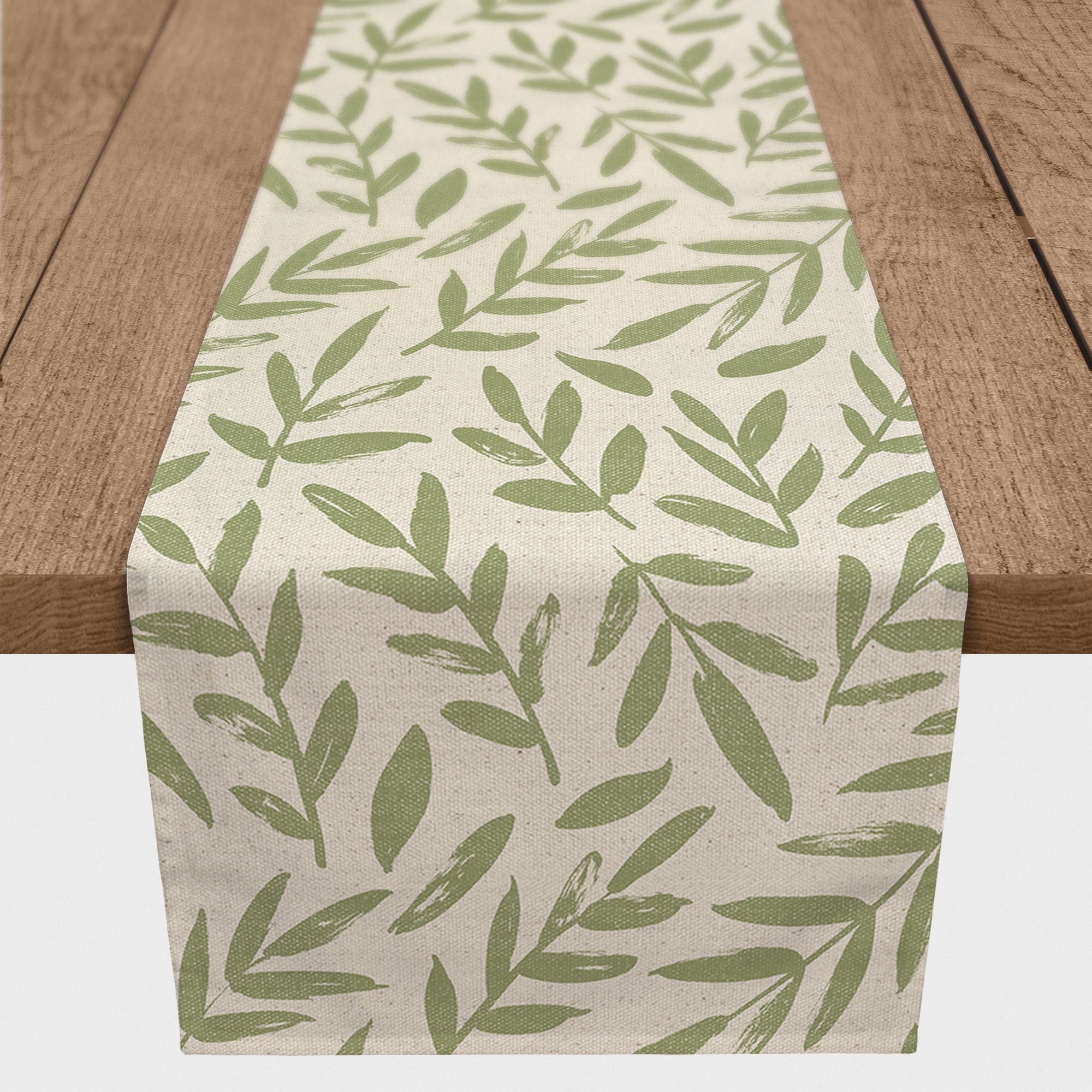 Rough Leaf Pattern 1 16" x 72" Poly Twill Table Runner