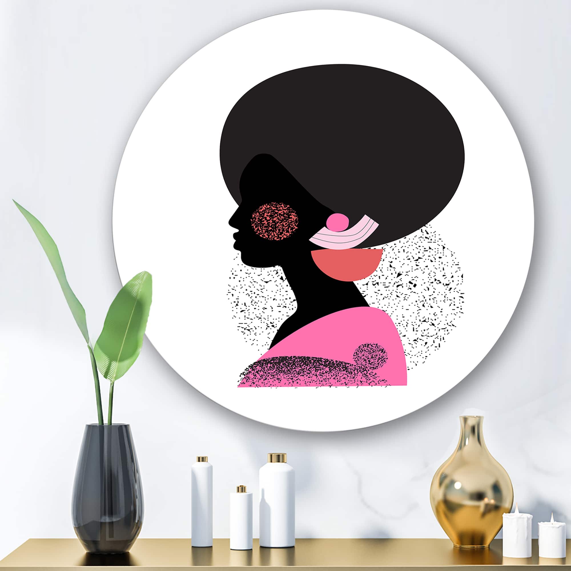 Designart - Ethnic Geometric Silhouette of Afro American I