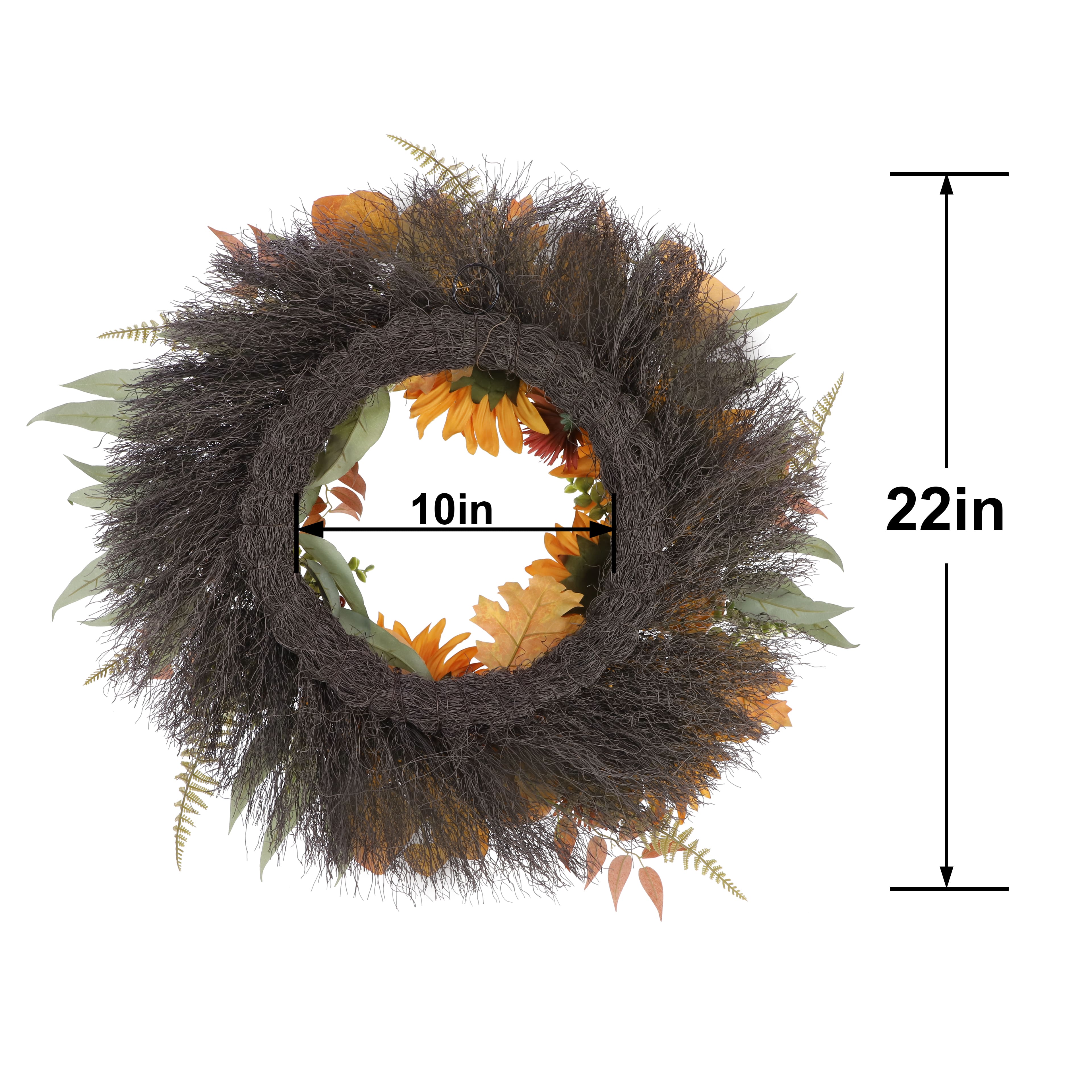 22" Yellow Sunflower & Eucalyptus Mix Wreath by Ashland®
