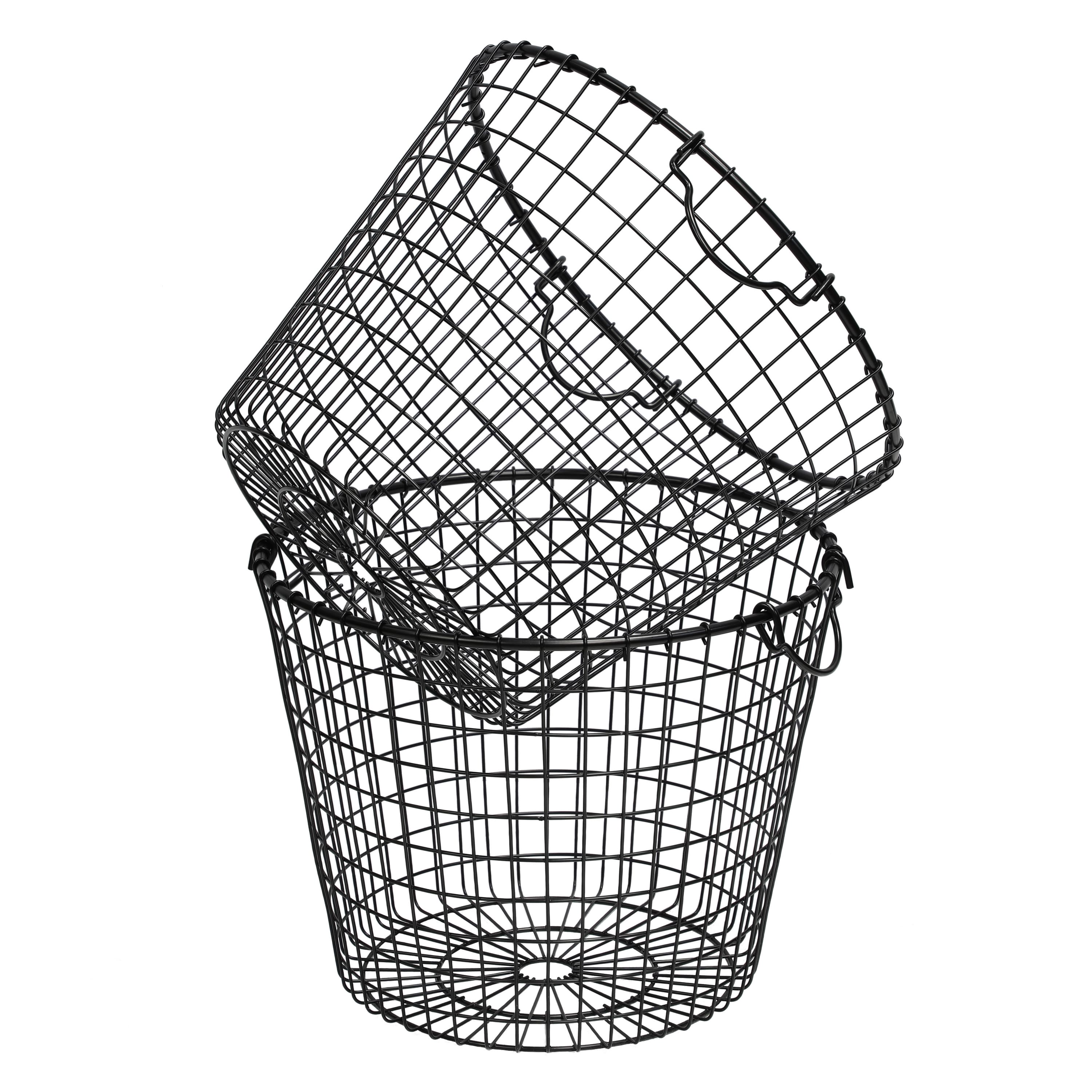 6 Packs: 2 ct. (12 total) 14" Black Stackable Metal Storage Baskets