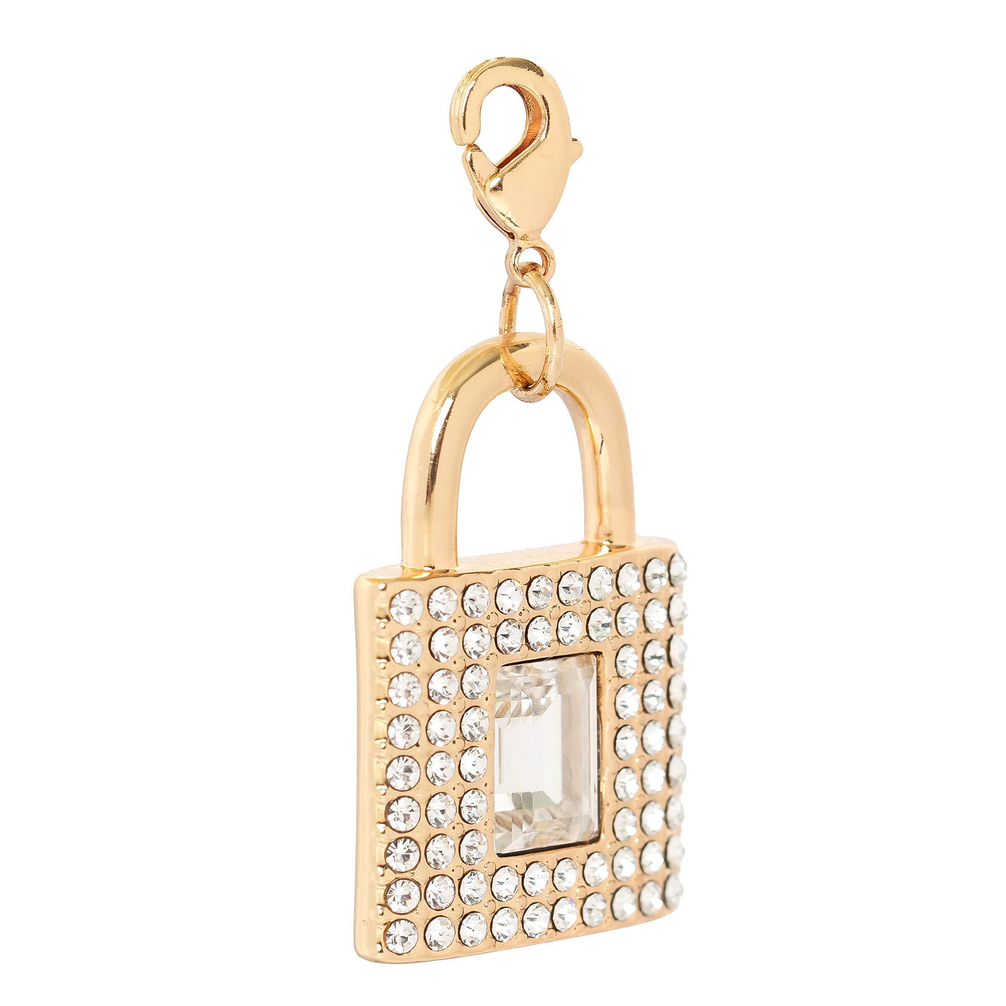 Emerald-Cut Gem Lock Austrian Crystal Charm by Bead Landing™