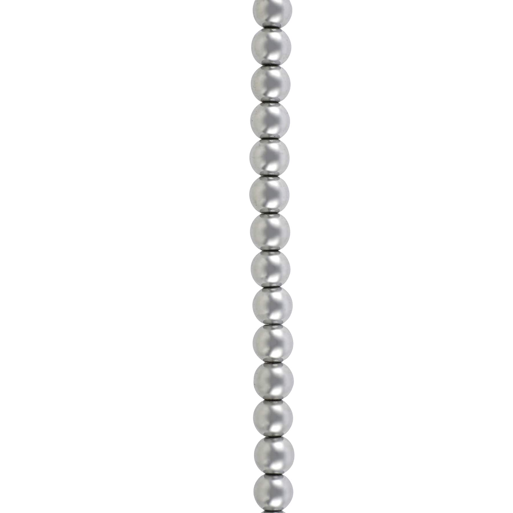 12 Pack: Rhodium Reconstituted Hematite Round Beads by Bead Landing™