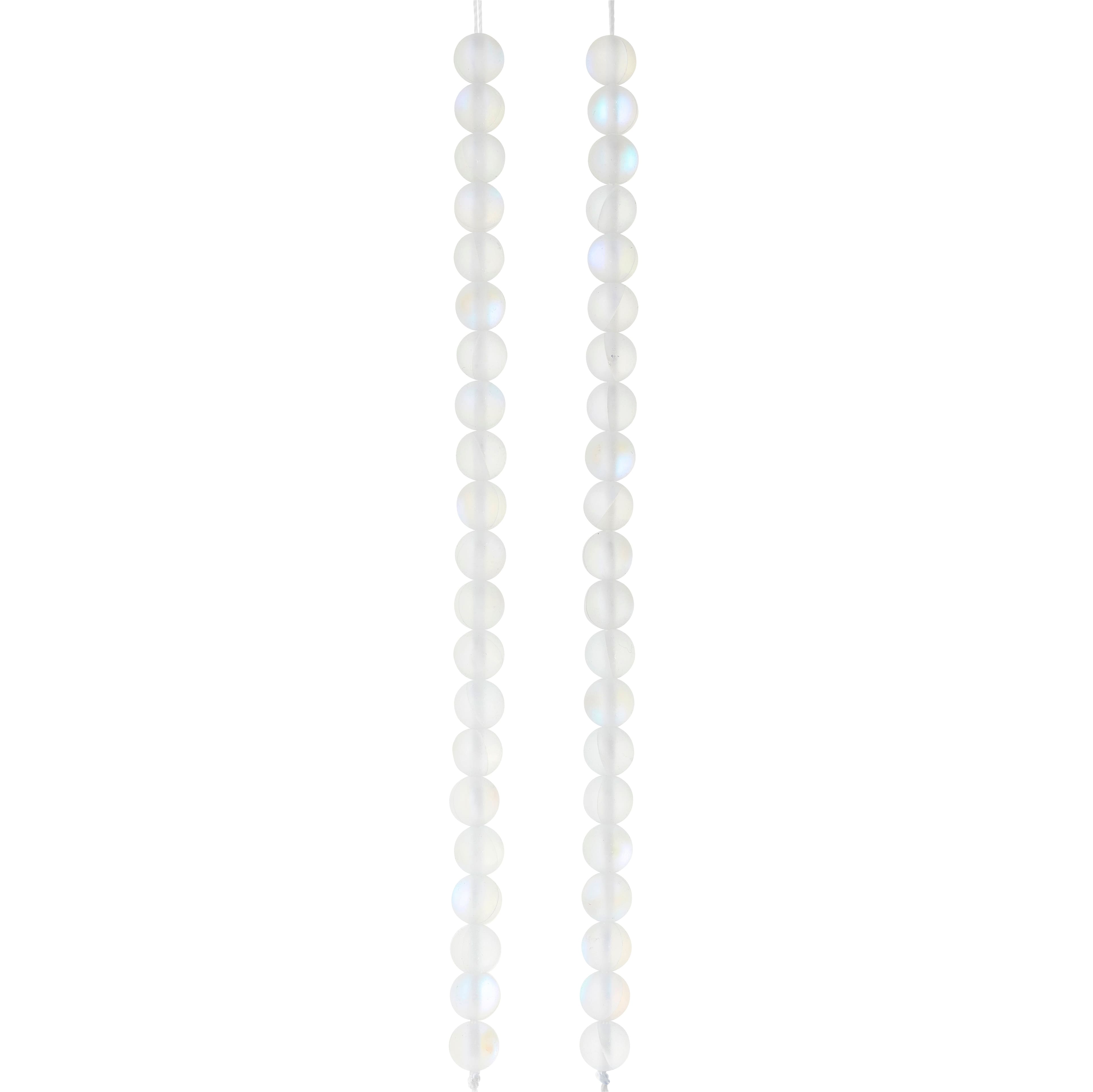 12 Pack: White Opal Glass Round Beads, 6mm by Bead Landing™