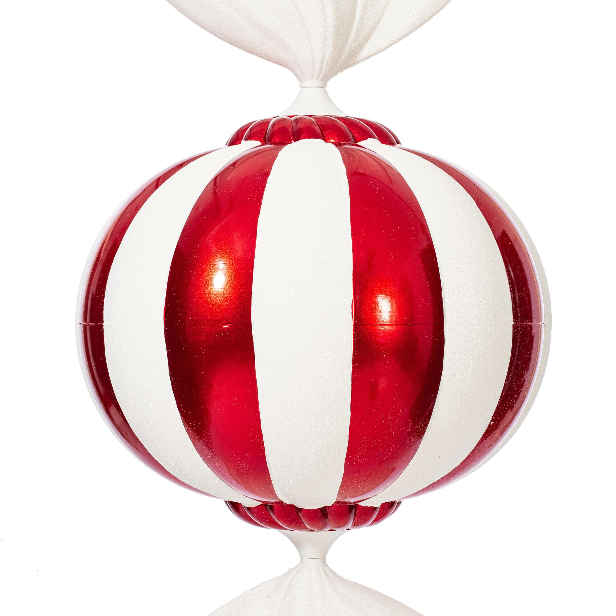 Vickerman 36" Red & White Candy Ornament with Glitter Accents