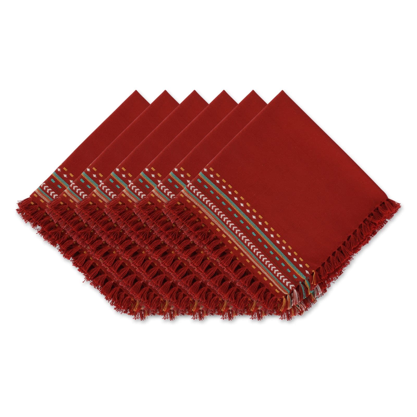 DII® Red Chipotle Stripe Fringed Cloth Dinner Napkins, 6ct.