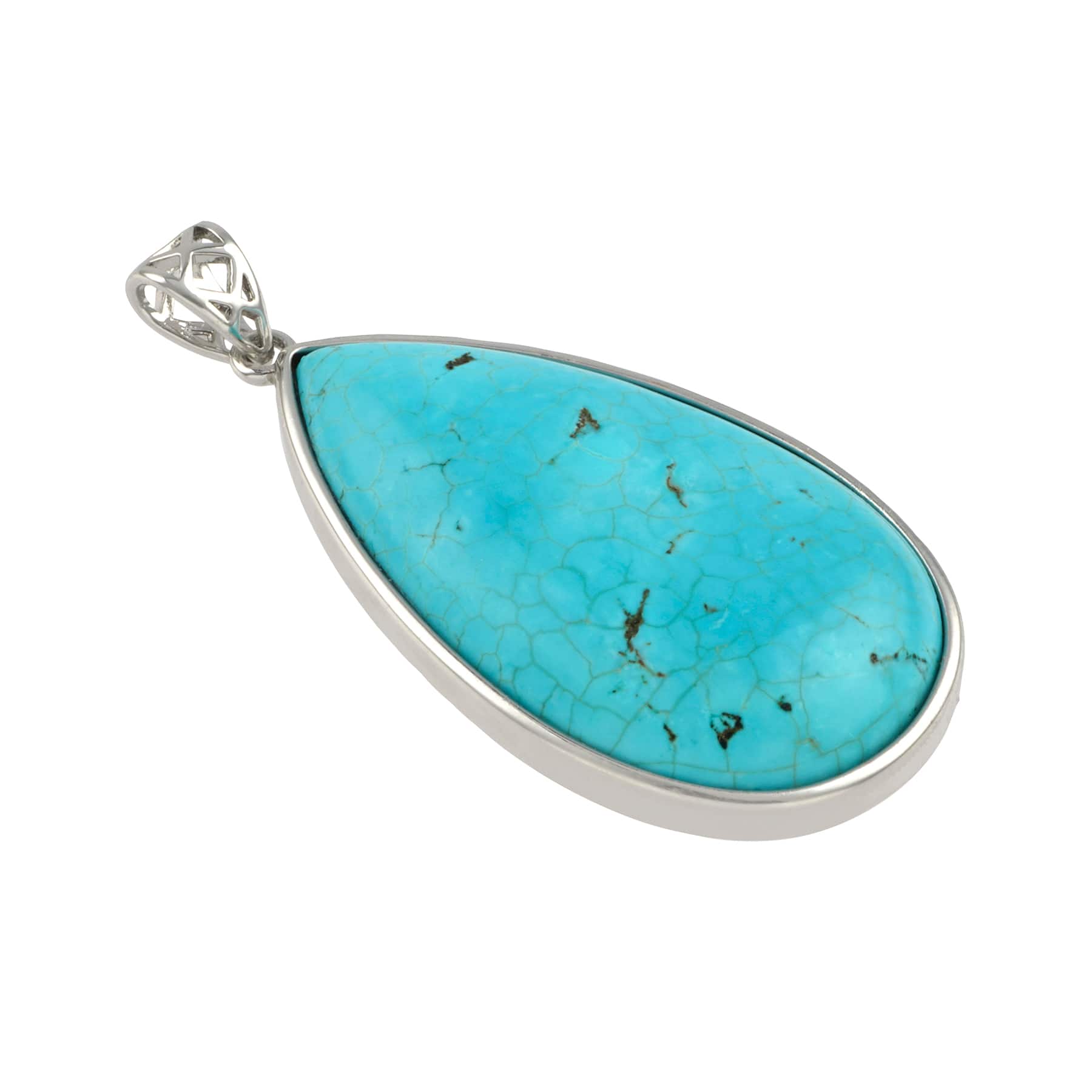 12 Pack: Turquoise Dyed Howlite Teardrop Pendant by Bead Landing™