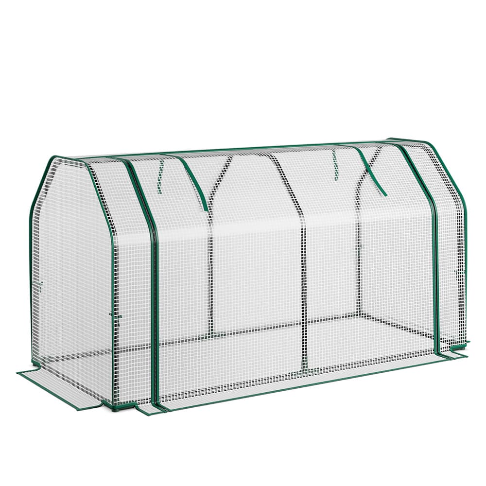 Costway 47" x 24" Portable Mini Greenhouse with 2 Zipper Doors & Ground Stakes