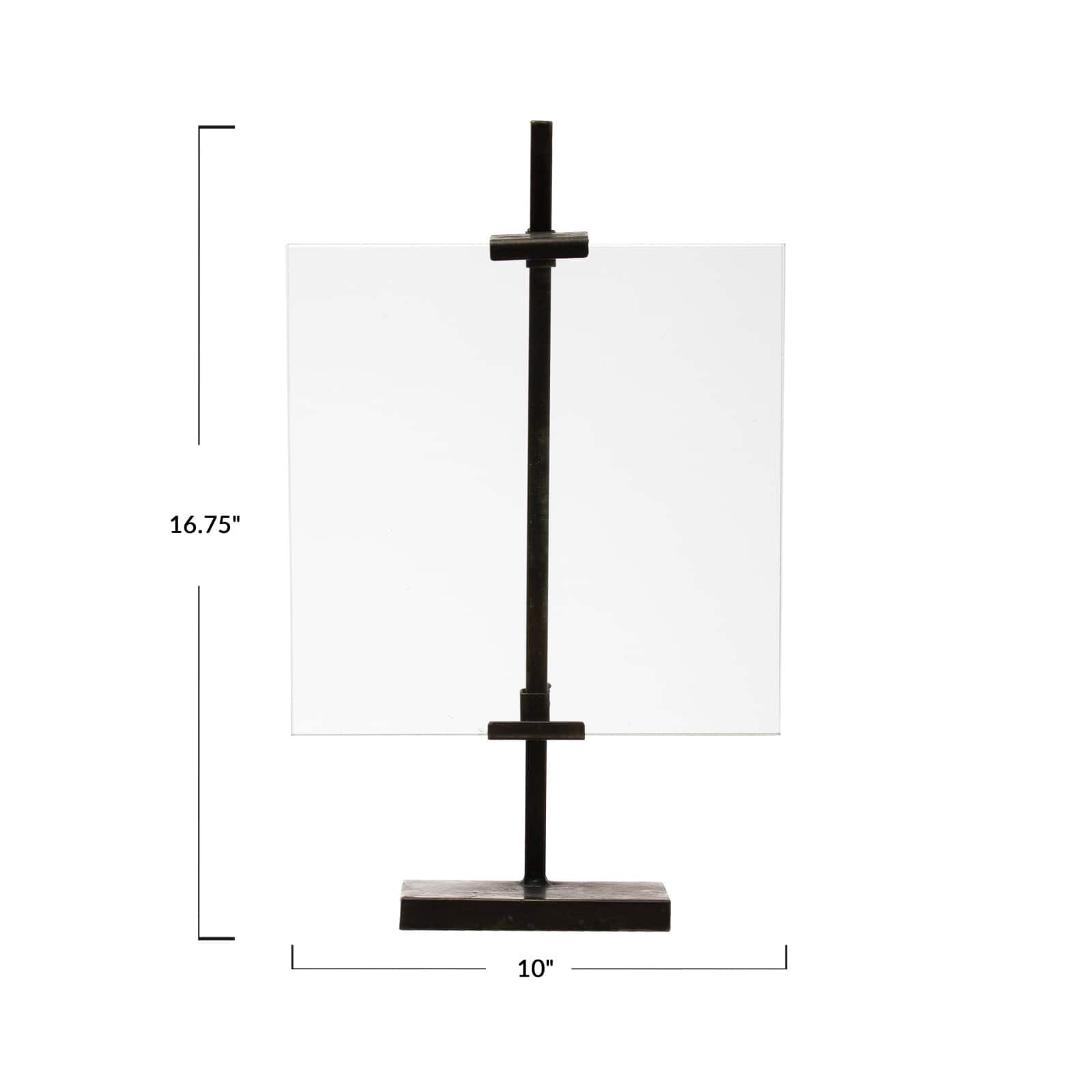 Hello Honey® Black Adjustable Metal Stand & Glass 10" x 16.75" Floating Photo Frame