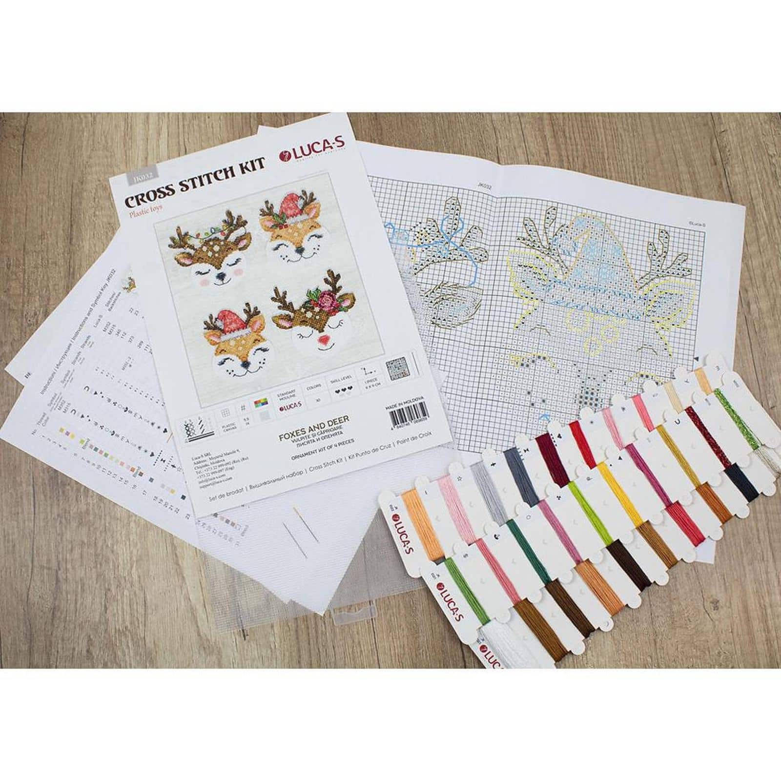 Luca-s Foxes And Deer Plastic Canvas Counted Cross Stitch Kit